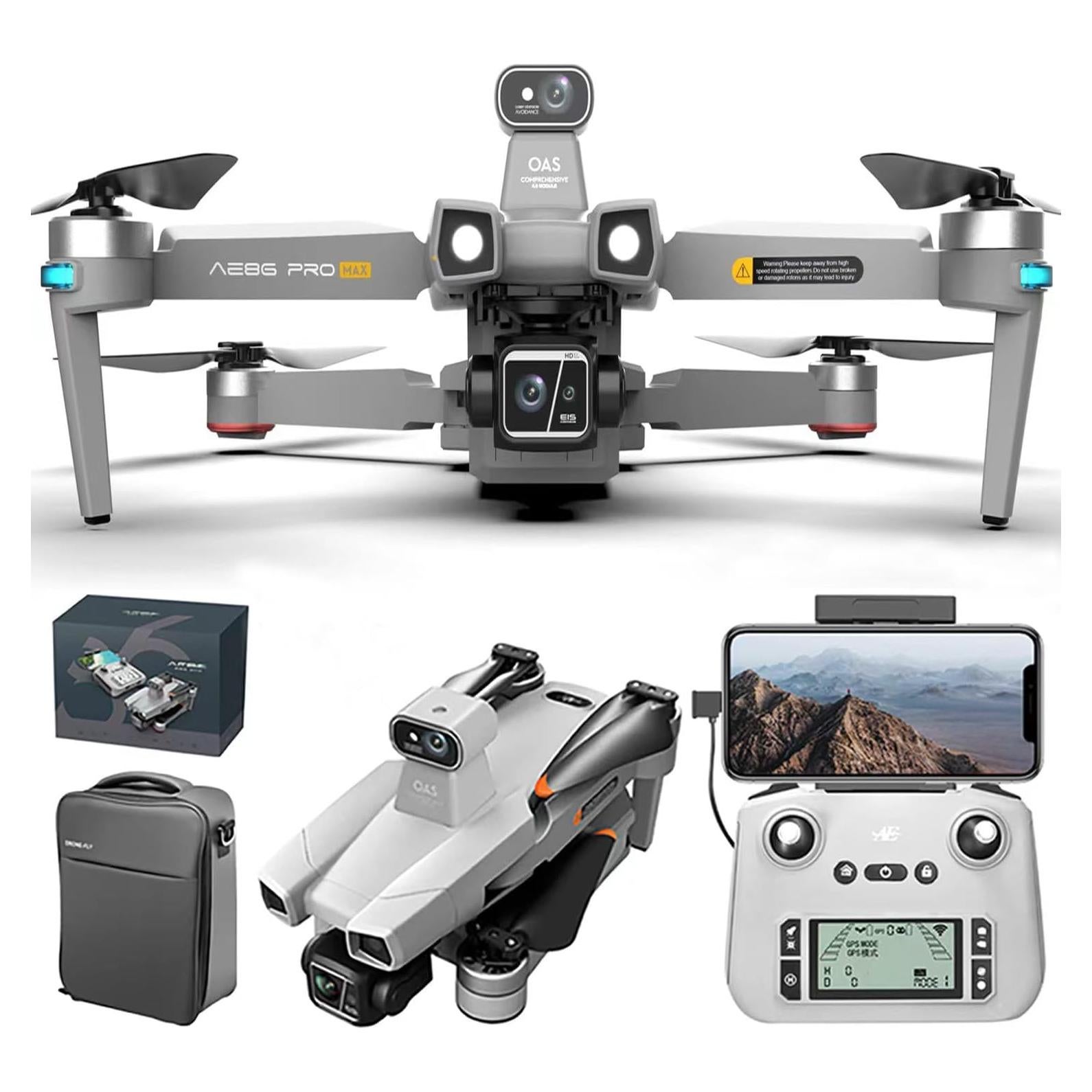 Dron Profesional Bingchat AE86 4K HD, Gimbal 3 Ejes, 82 Min