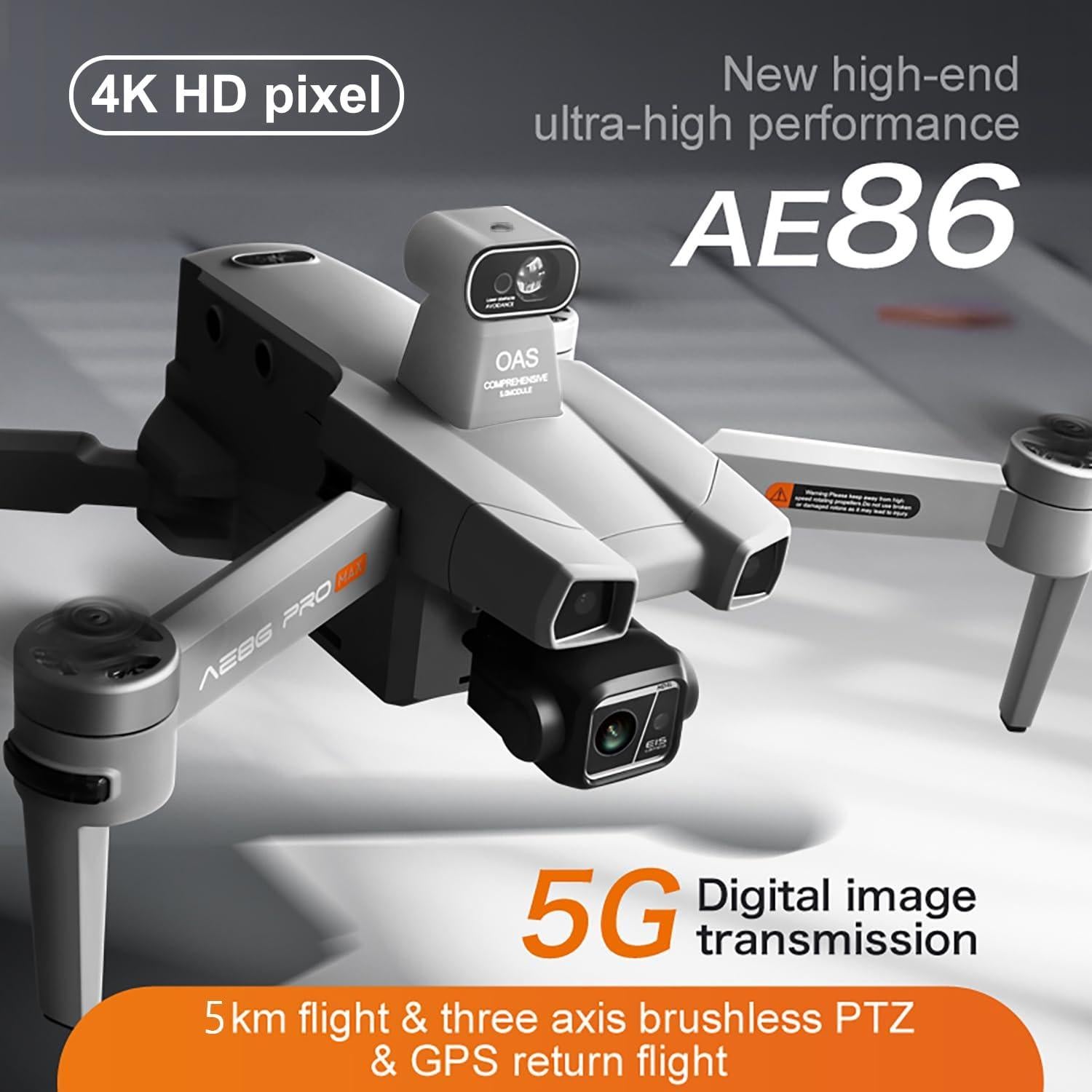 Dron Profesional Bingchat AE86 4K HD, Gimbal 3 Ejes, 82 Min