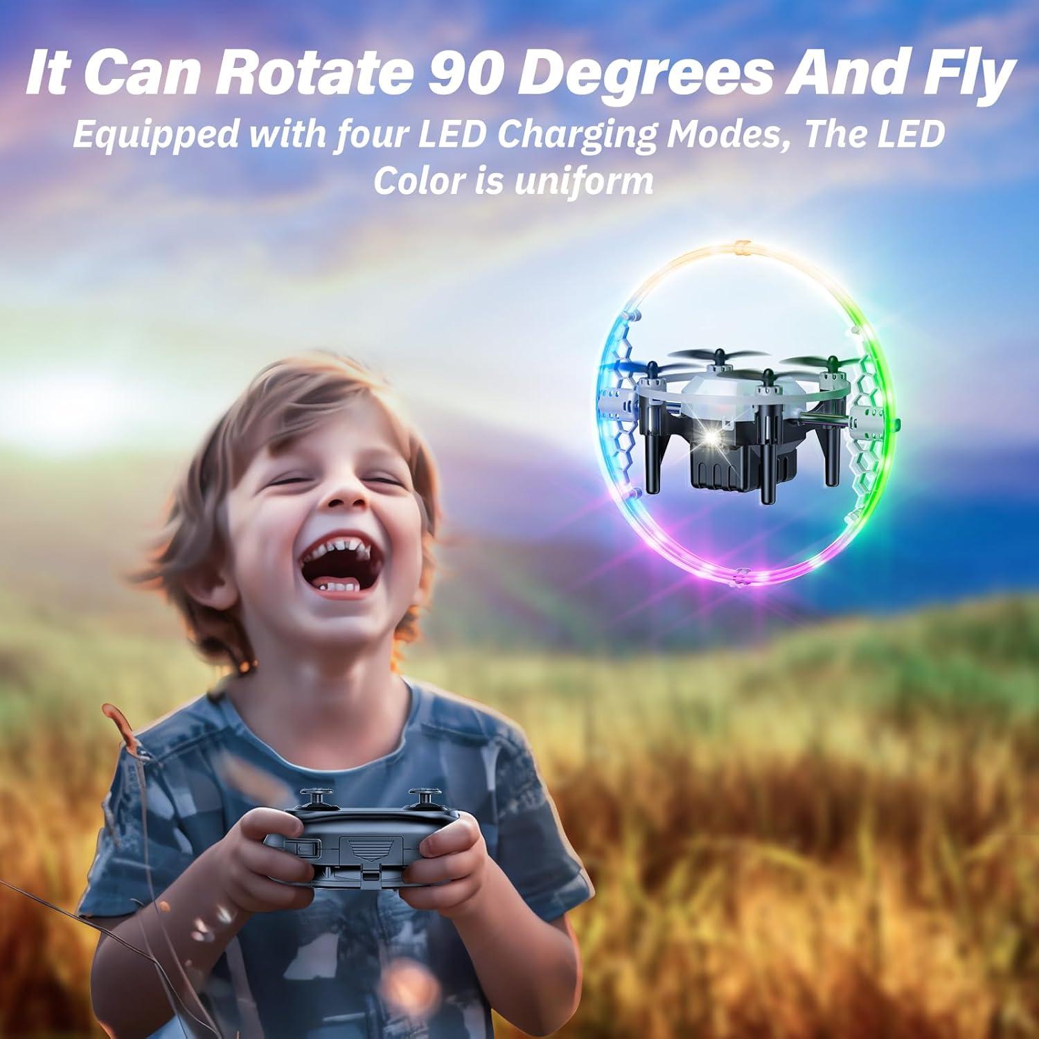 Dron Mini RC Troujo 2025 con Volteo 360° y Luces LED
