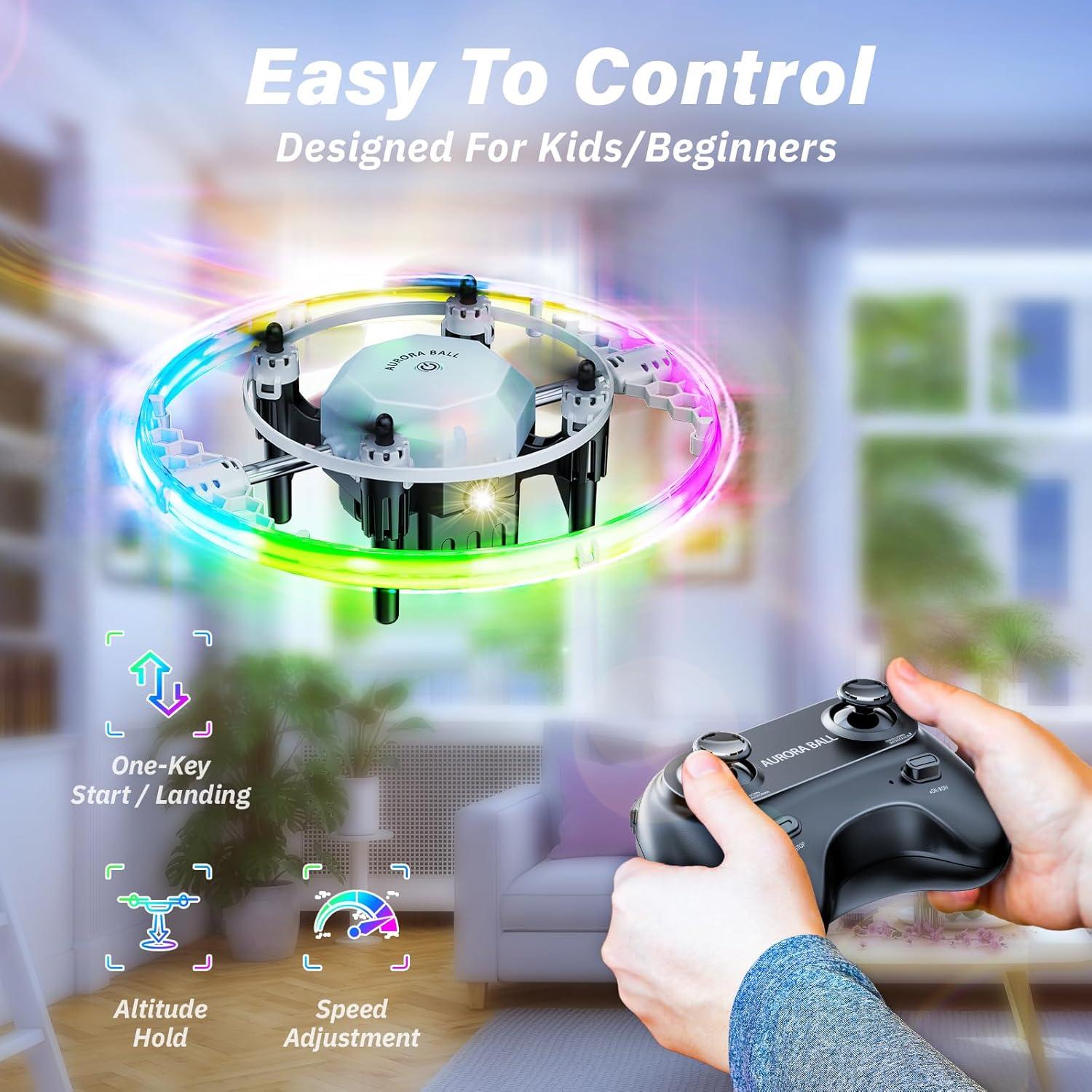 Dron Mini RC Troujo 2025 con Volteo 360° y Luces LED