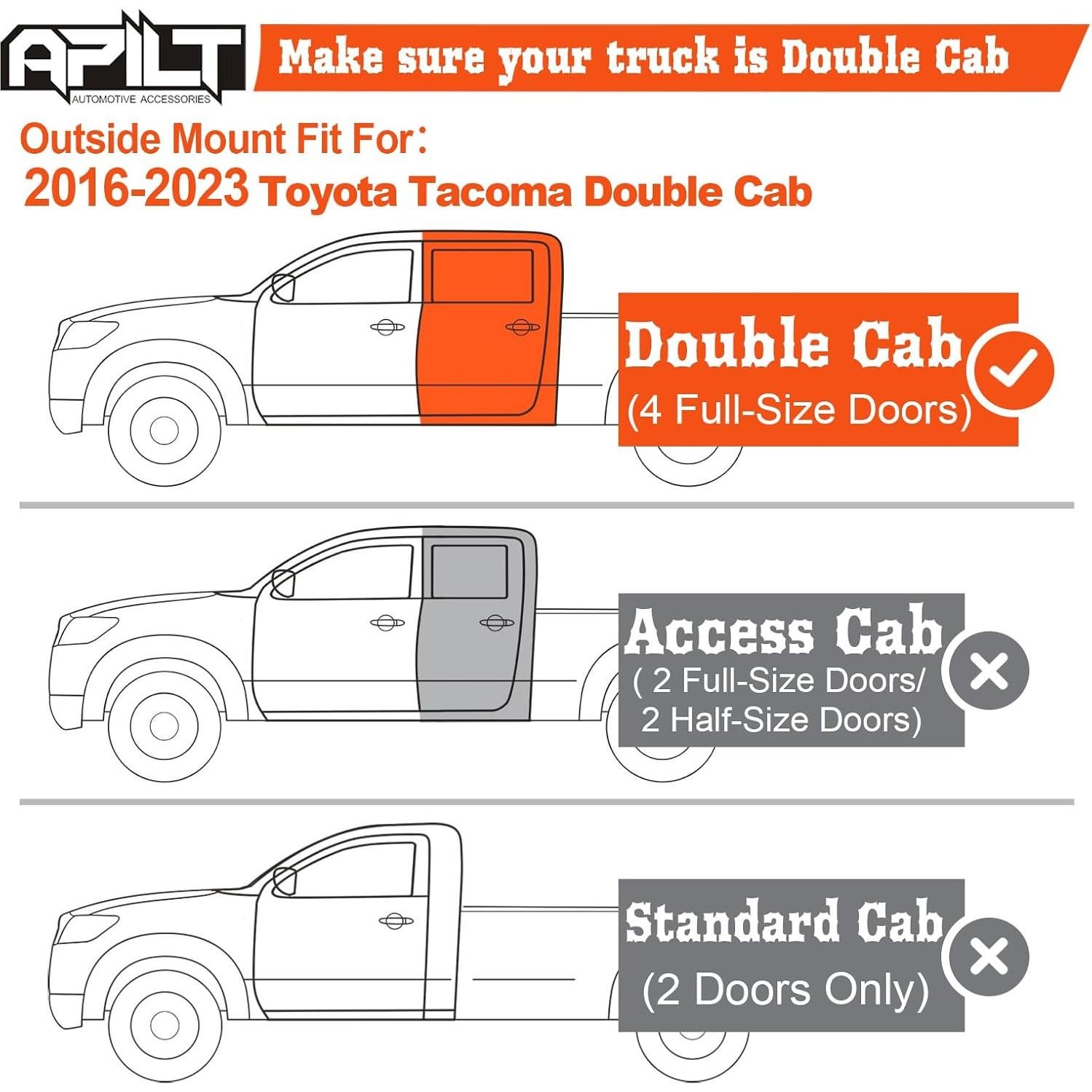 Deflectores de Ventana APILT para Toyota Tacoma 2016-2023