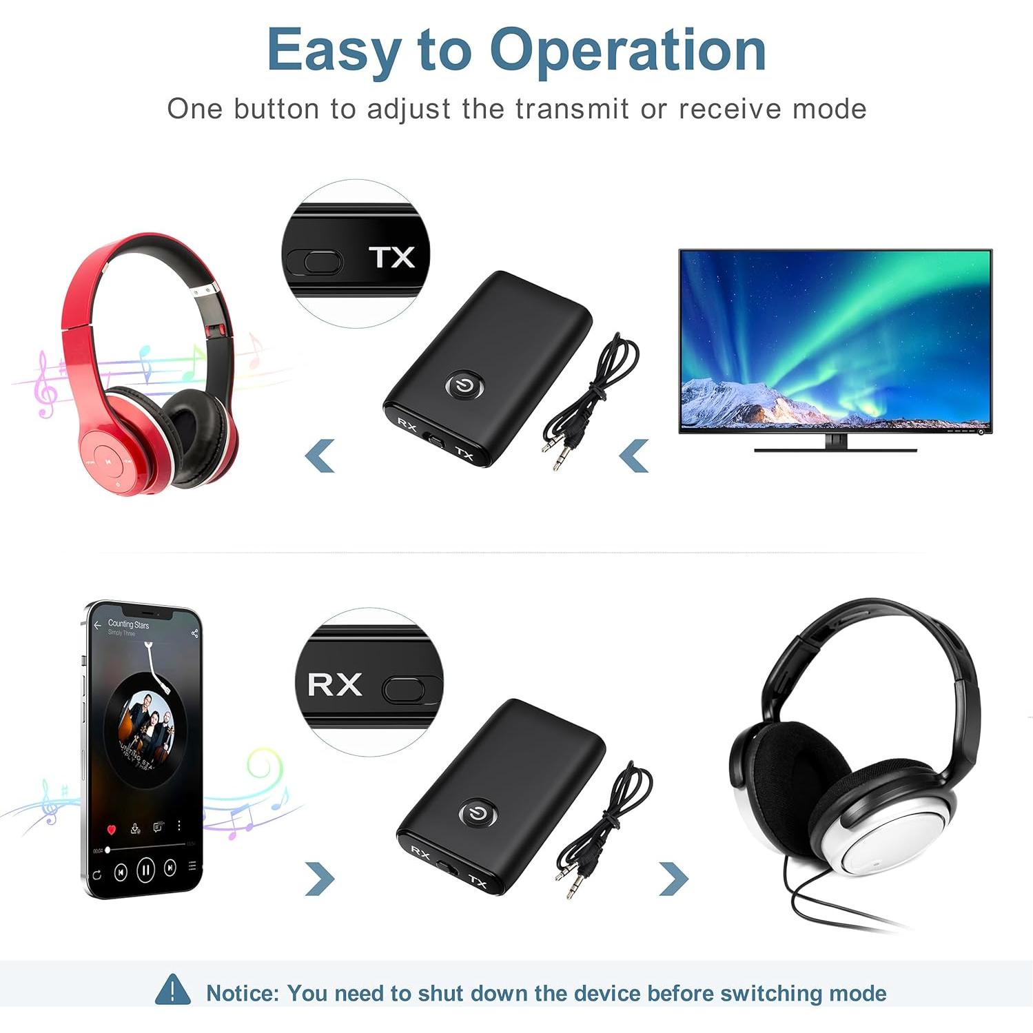 Adaptador Bluetooth 5.3 Ankilo para Coche - Receptor Aux Inalámbrico