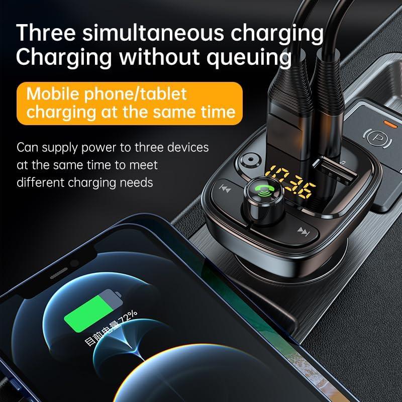 Transmisor FM Bluetooth 5.1 Cargador de Coche FCtianX 30W