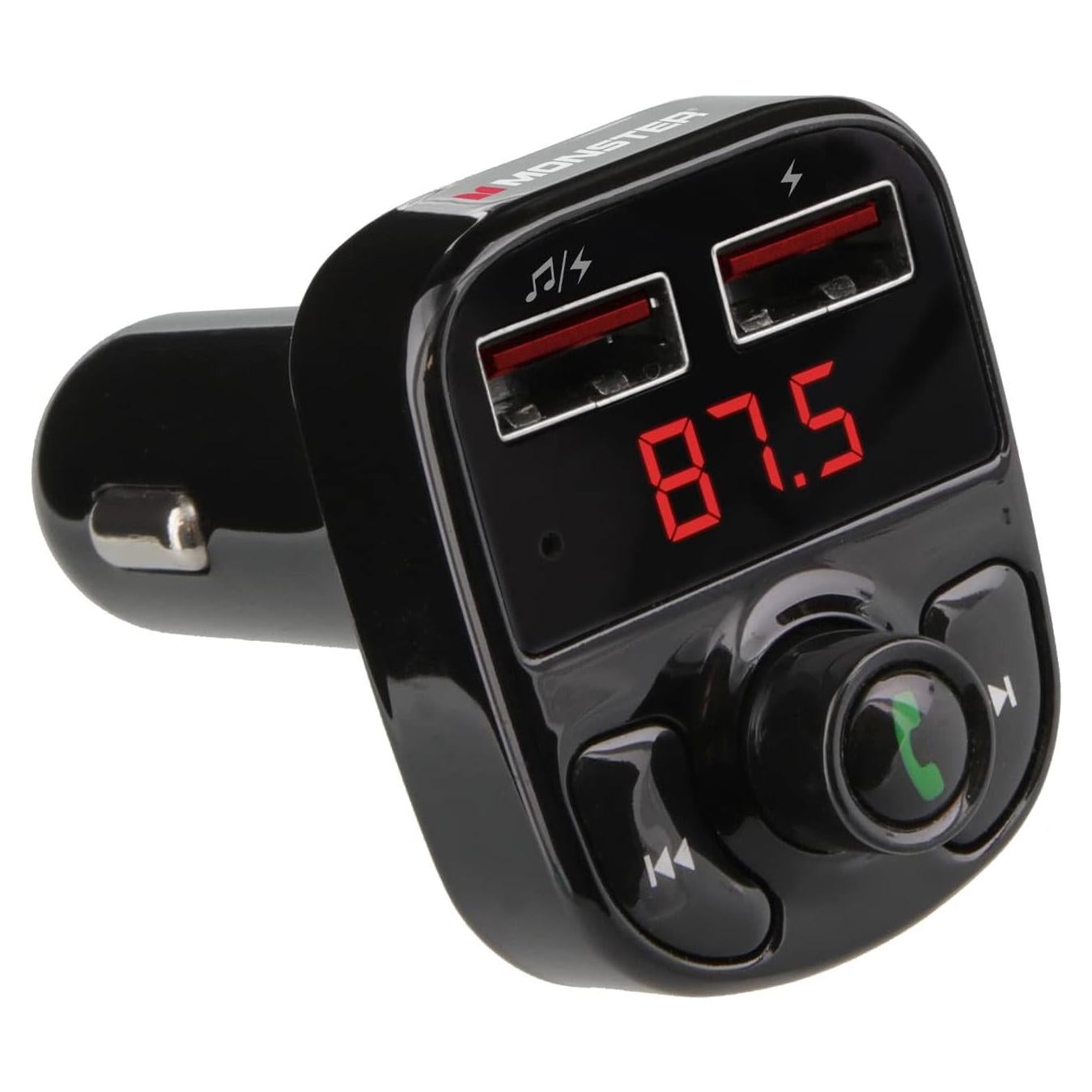 Transmisor FM Bluetooth Monster con 2 puertos USB 3.1A