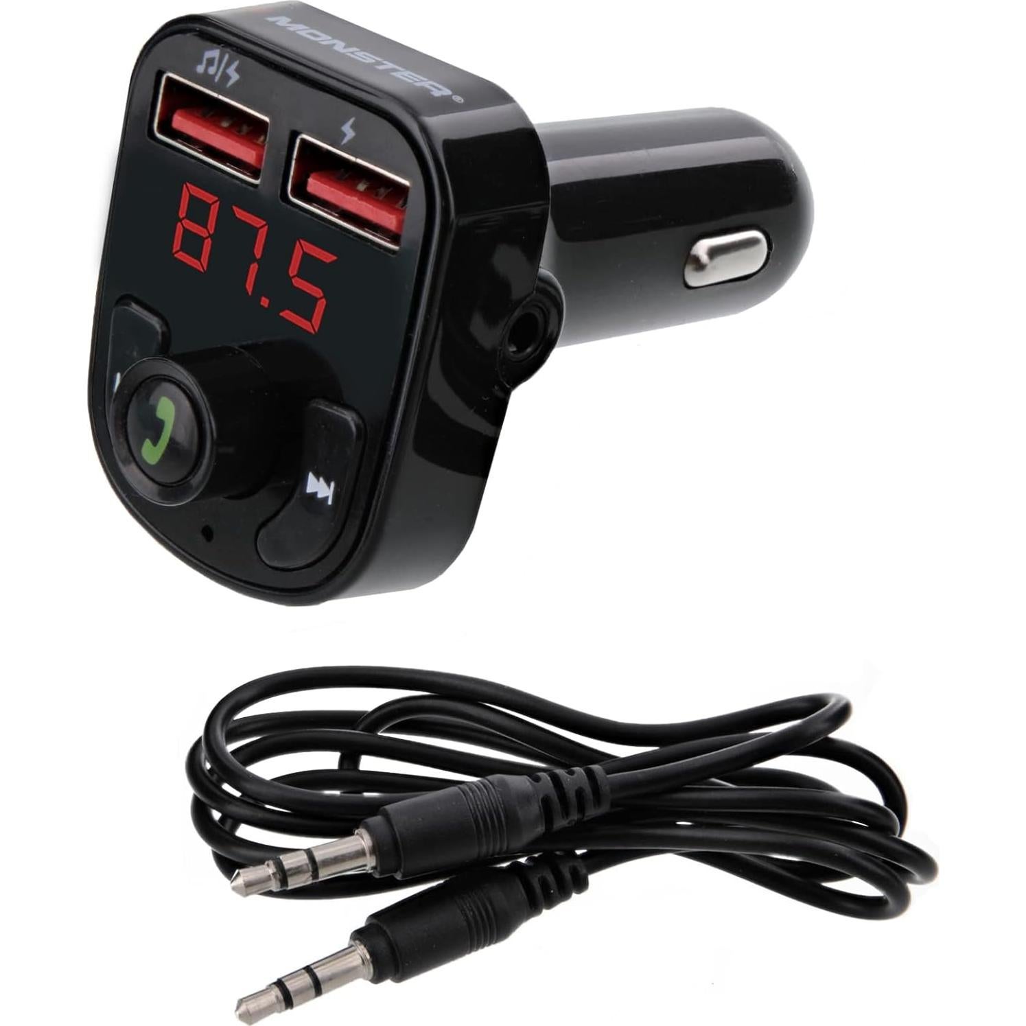 Transmisor FM Bluetooth Monster con 2 puertos USB 3.1A