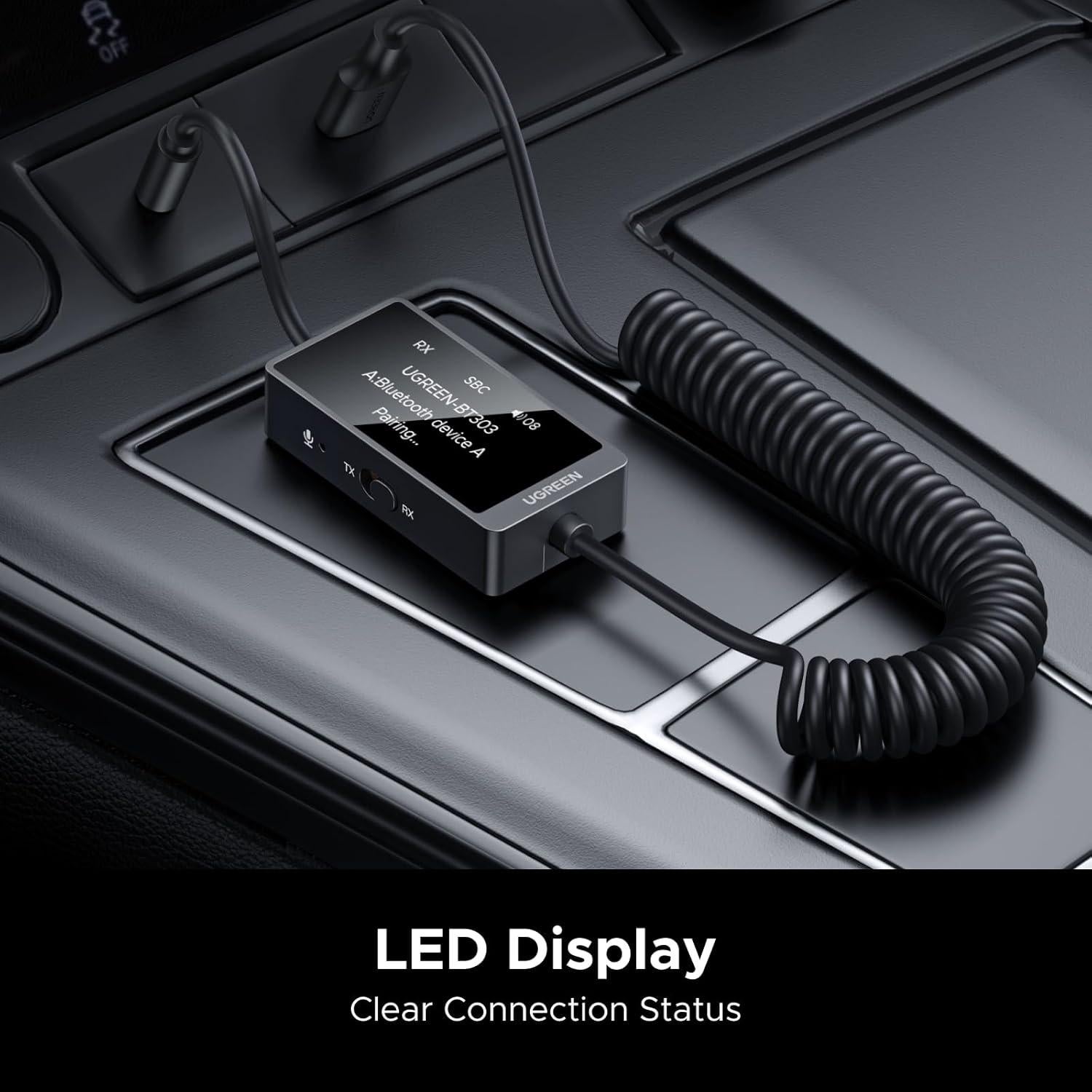 Transmisor Receptor Bluetooth 5.4 UGREEN 2 en 1 con Micrófono