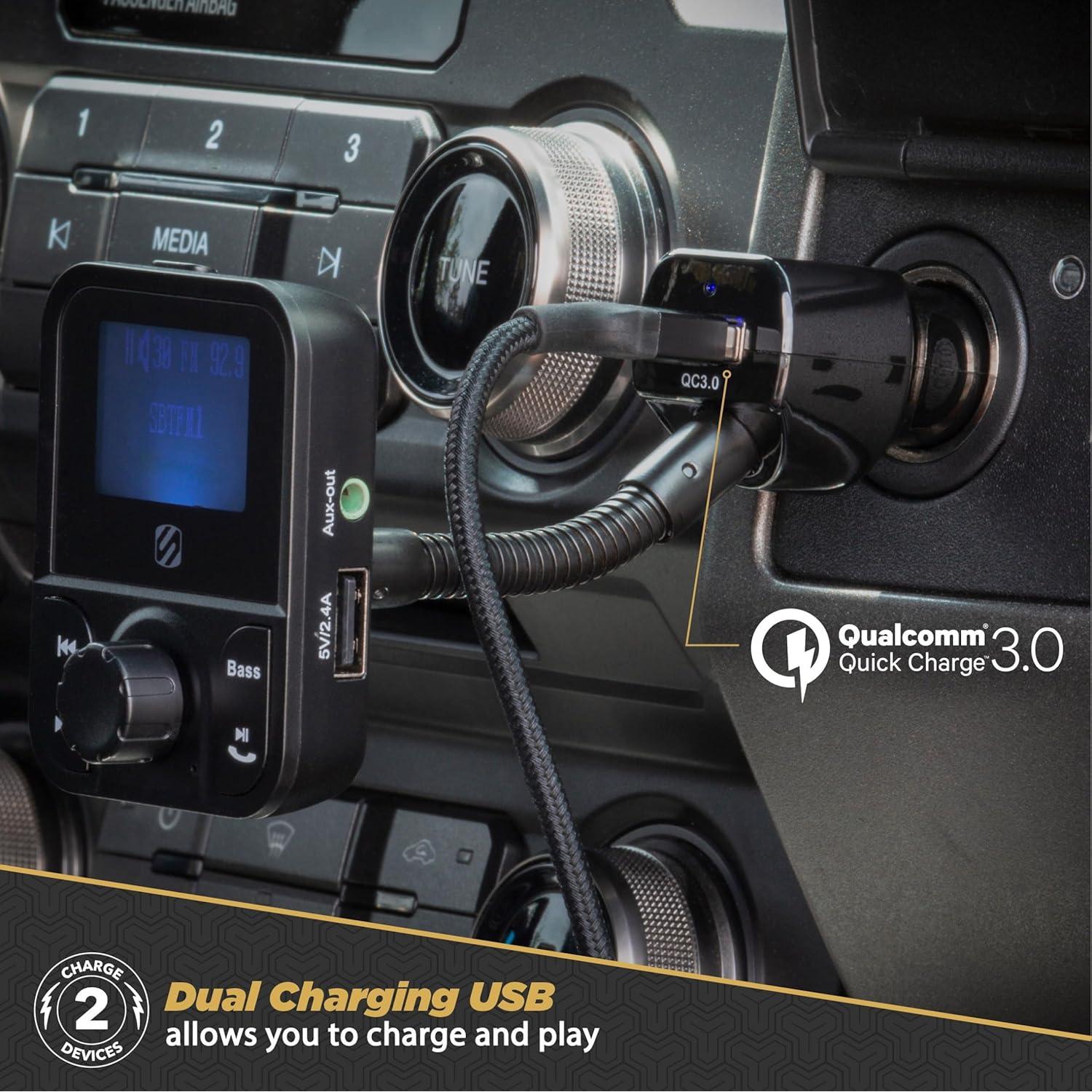 Transmisor FM Bluetooth 5.0 Scosche SBTFM1-XCES0 con Carga USB