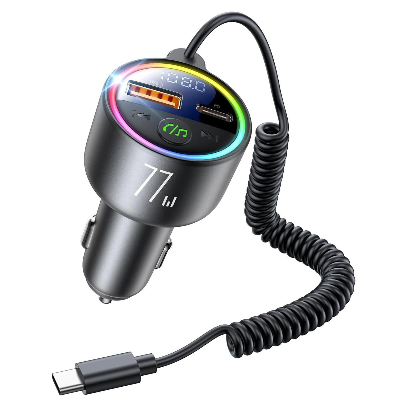 Transmisor FM Bluetooth 5.4 Bommiax 77W Carga Rápida 65W