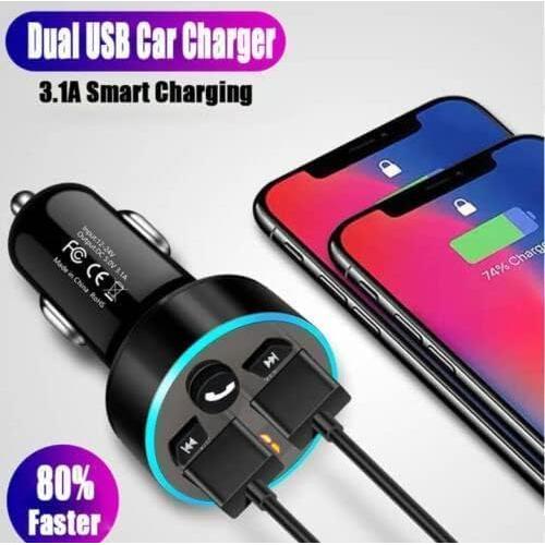 Transmisor FM Bluetooth 5.0 FANTIA con Cargador Doble USB