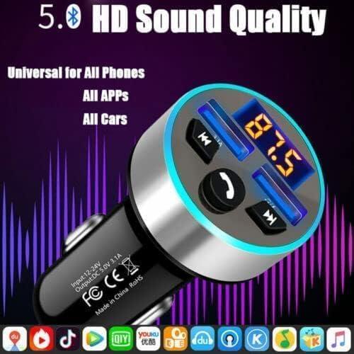 Transmisor FM Bluetooth 5.0 FANTIA con Cargador Doble USB