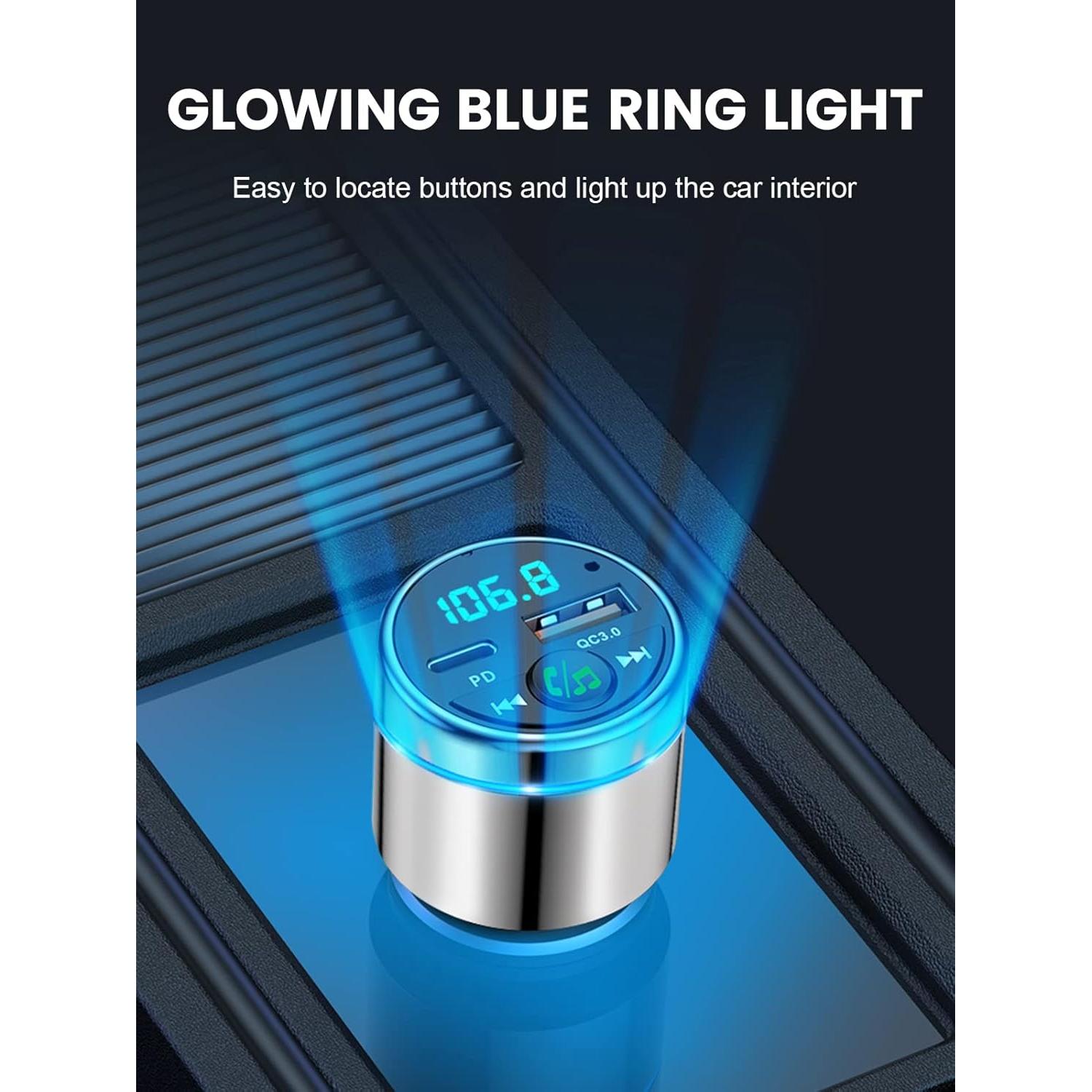 Transmisor FM Bluetooth 5.3 FOCBYE BC61 con Cargador Rápido 20W