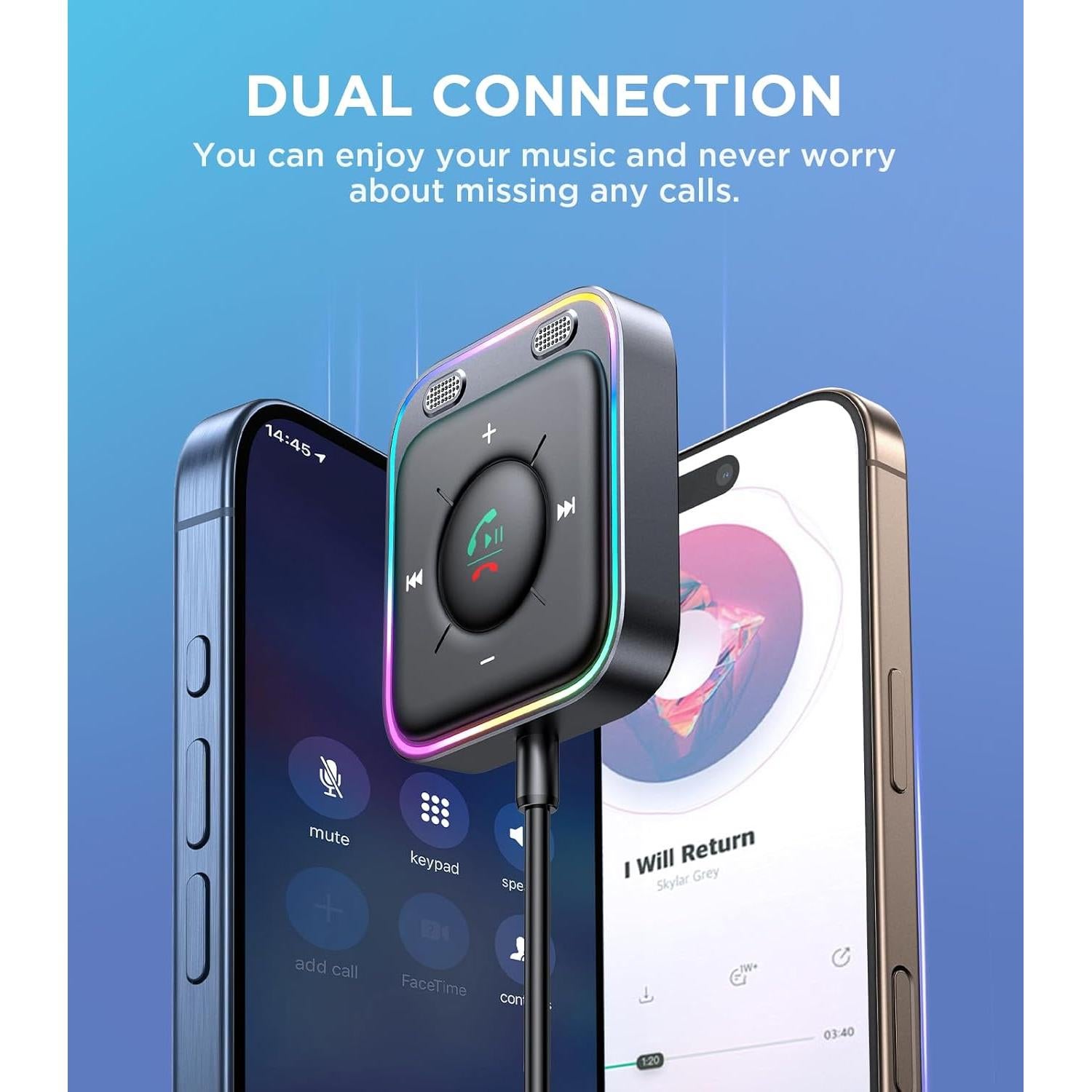 Adaptador de Coche Bluetooth 5.4 JOYROOM JR-CB3 AUX Negro