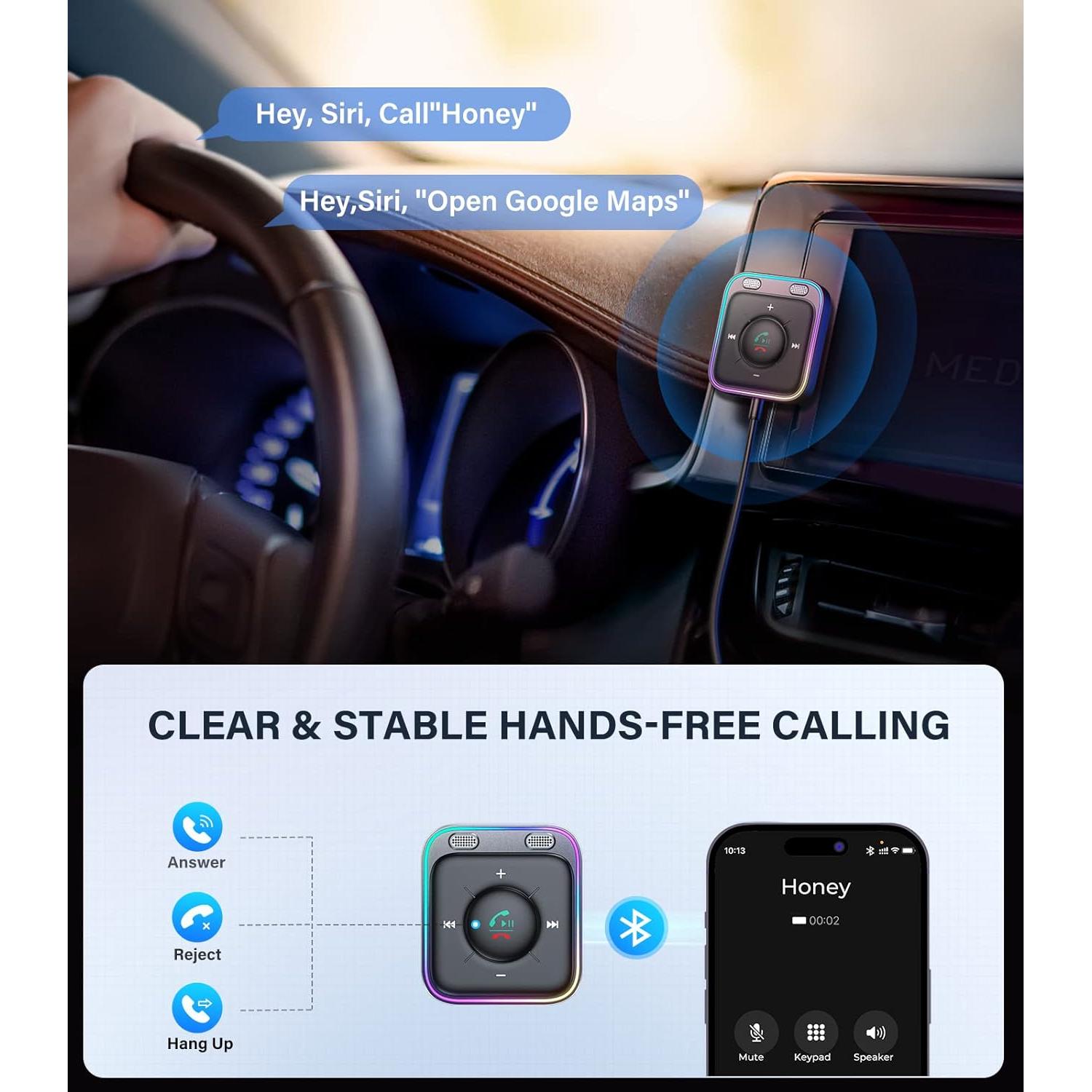 Adaptador de Coche Bluetooth 5.4 JOYROOM JR-CB3 AUX Negro