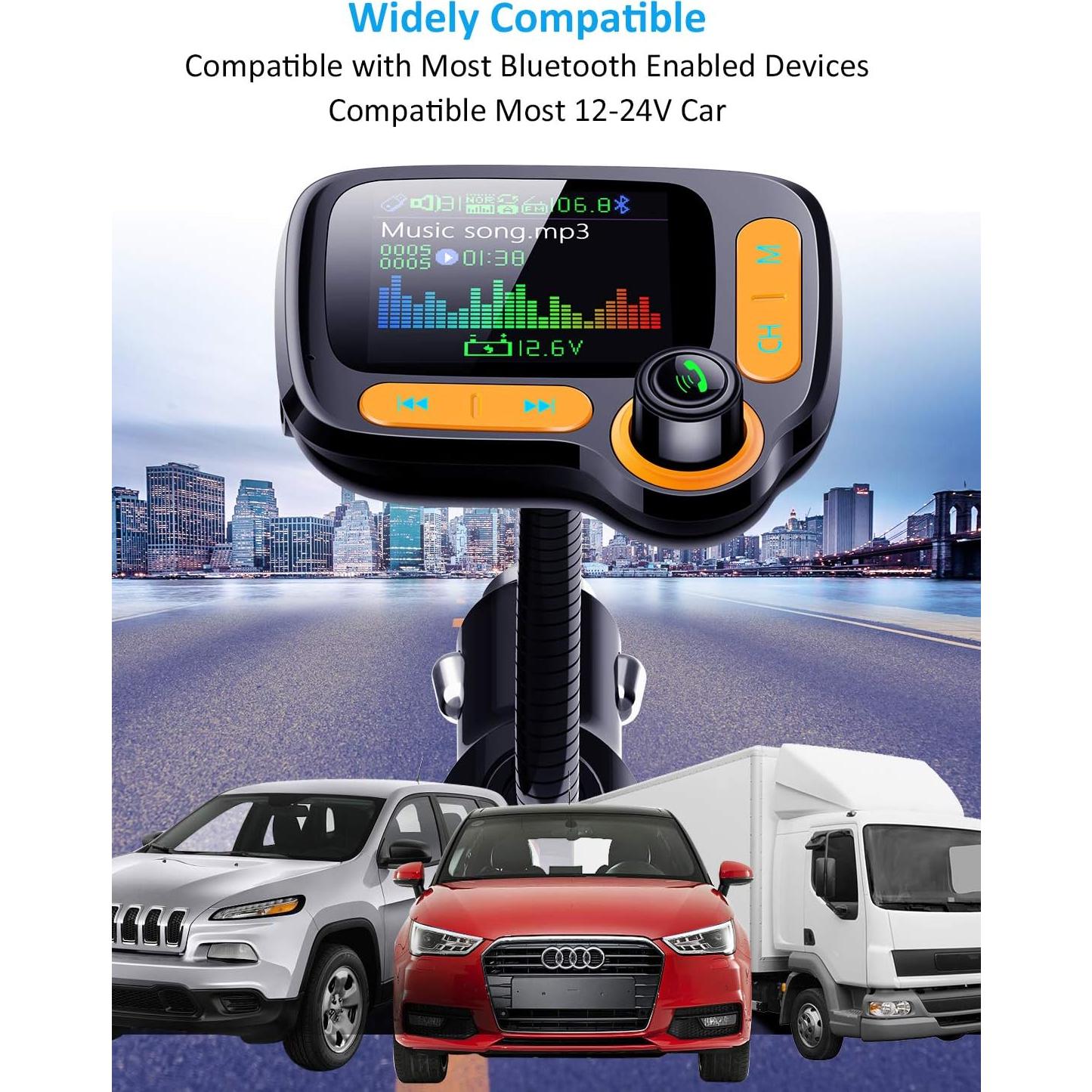 Adaptador Bluetooth FM TSNAM con Pantalla 1.8" y Cargador USB