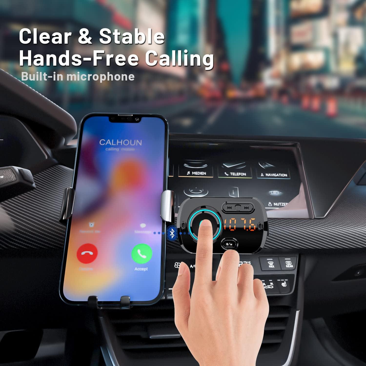 Transmisor FM Bluetooth para coche Gooinng BC49, 2 puertos USB