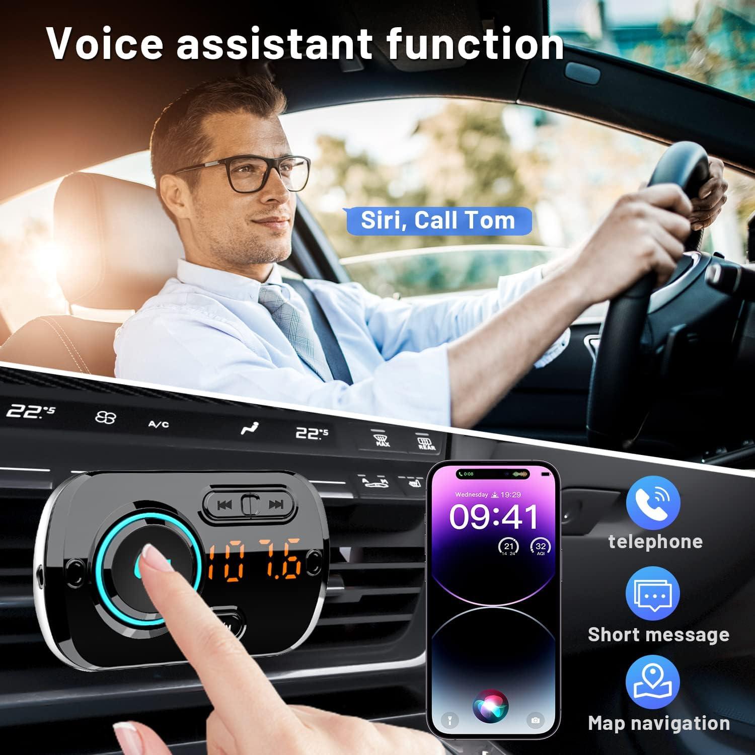 Transmisor FM Bluetooth para coche Gooinng BC49, 2 puertos USB