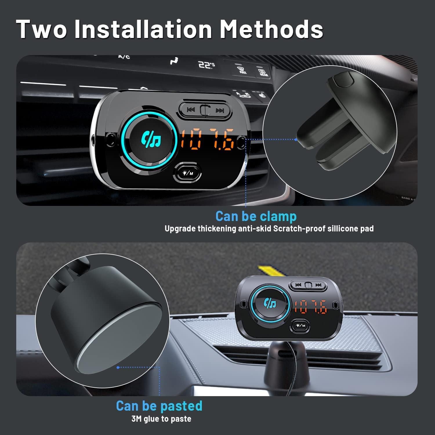 Transmisor FM Bluetooth para coche Gooinng BC49, 2 puertos USB