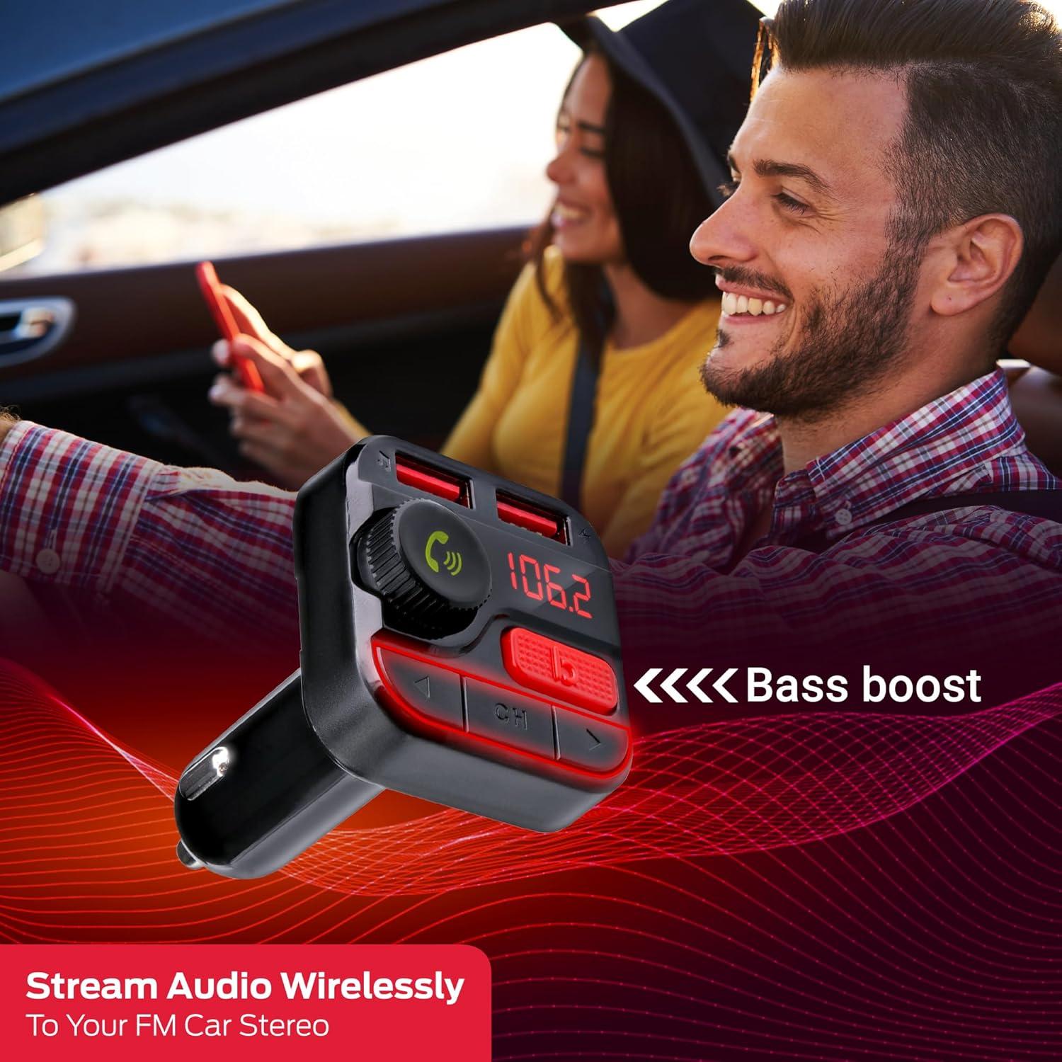 Transmisor FM Bluetooth Monster con 2 USB y refuerzo de graves