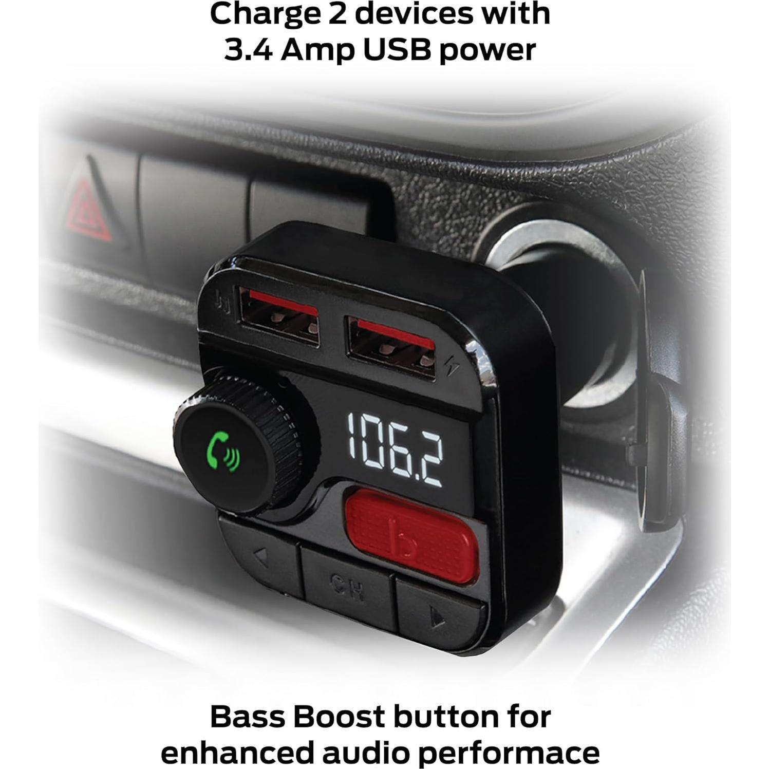 Transmisor FM Bluetooth Monster con 2 USB y refuerzo de graves