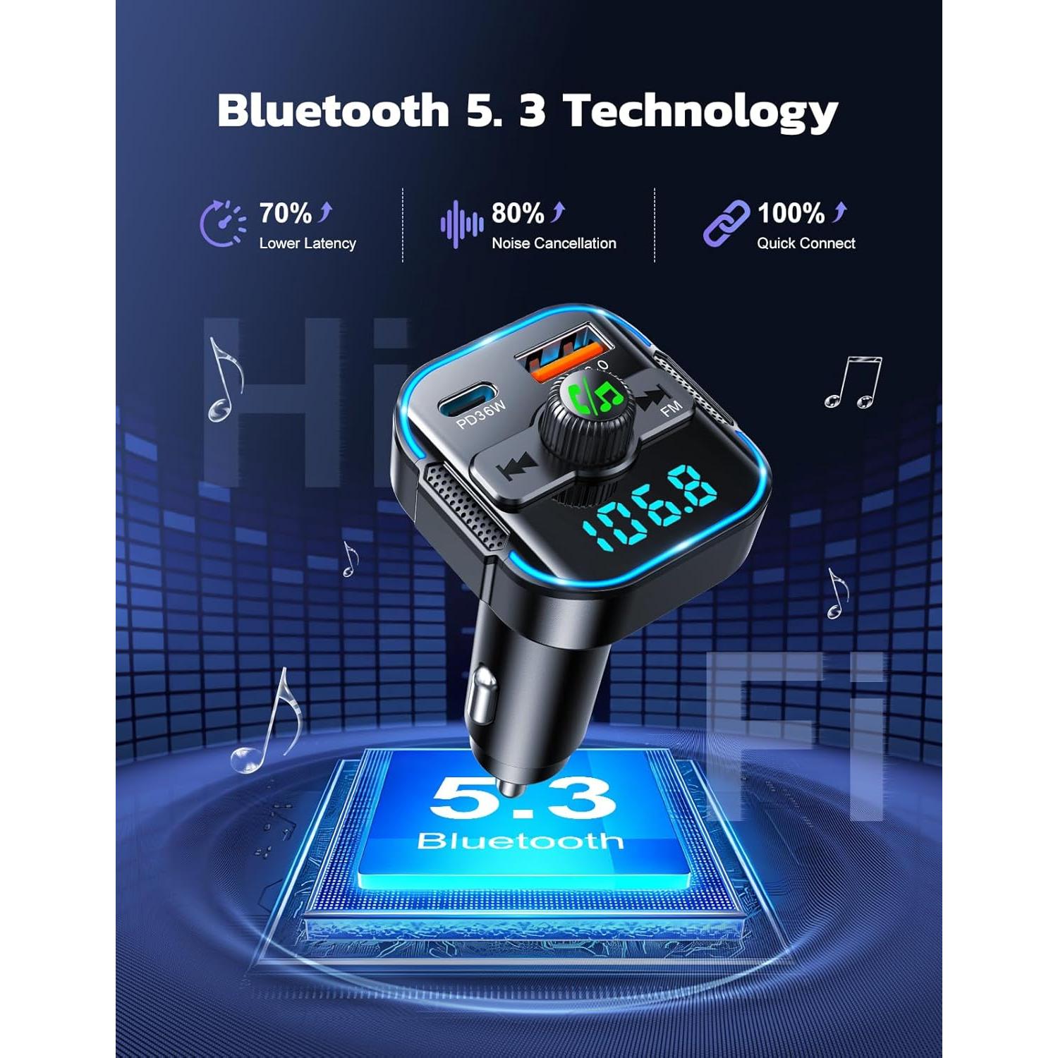 Adaptador Bluetooth 5.3 RIWUSI BC47 Cargador Rápido 54W