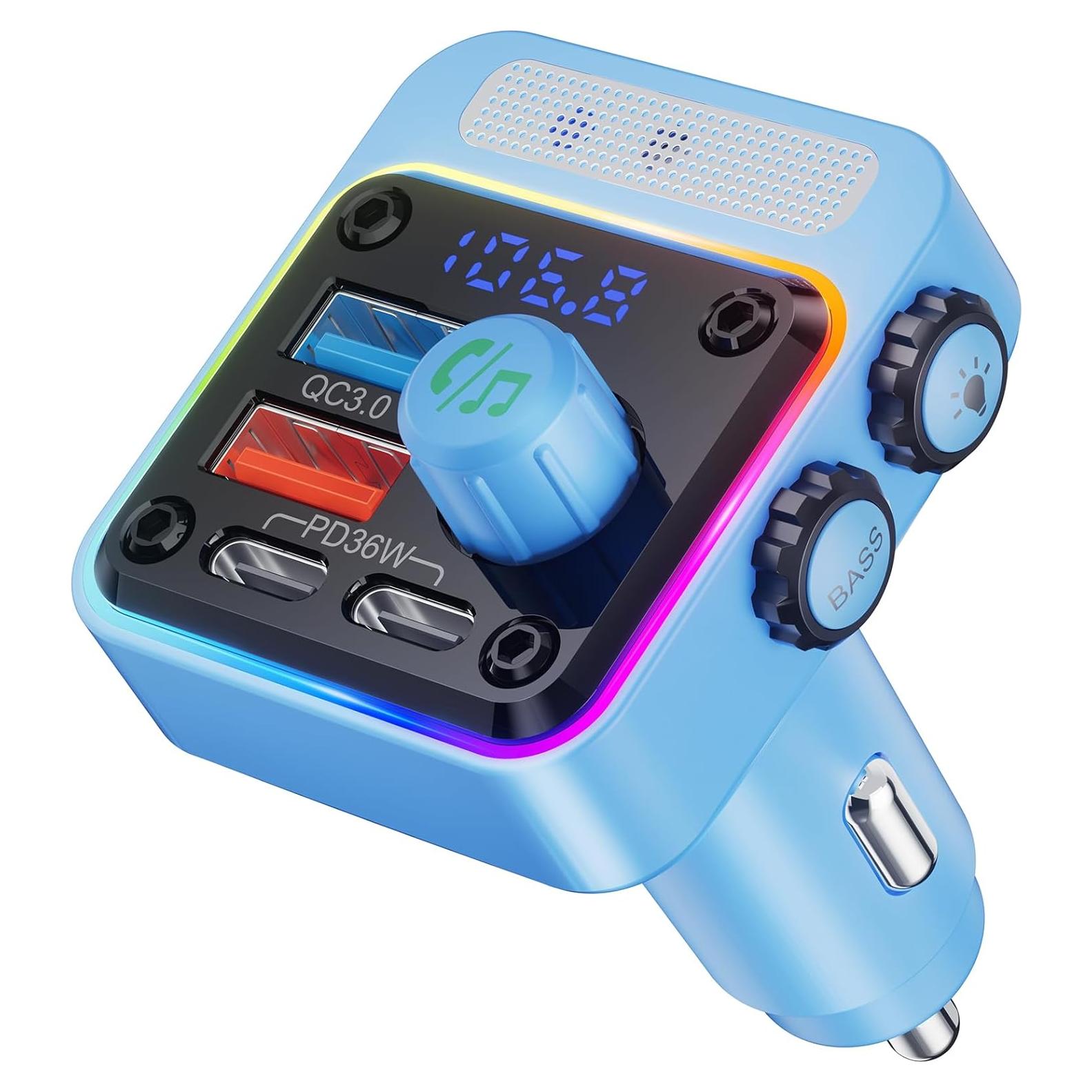 Transmisor FM Bluetooth Nulaxy BC91 54W Cargador 4 Puertos