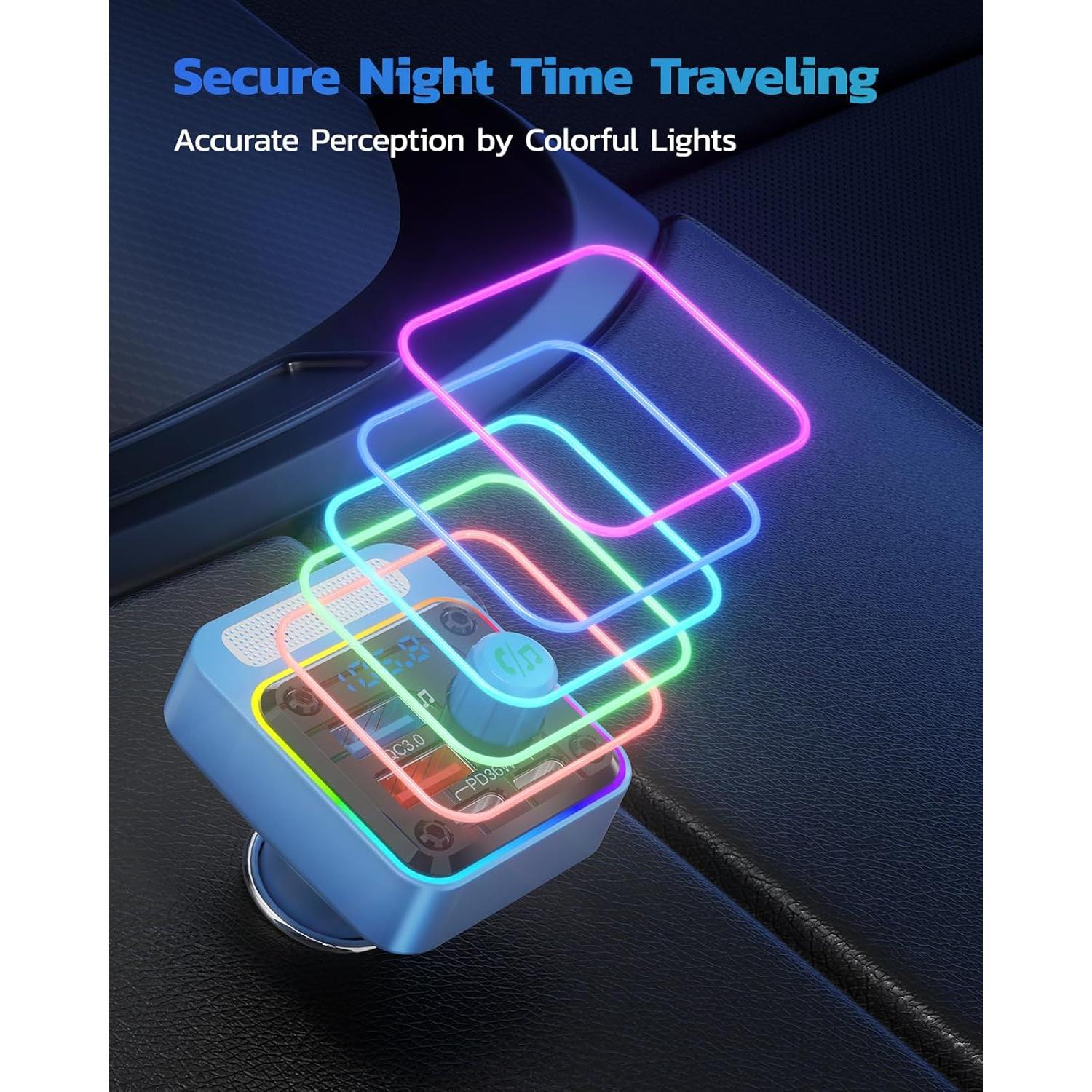 Transmisor FM Bluetooth Nulaxy BC91 54W Cargador 4 Puertos