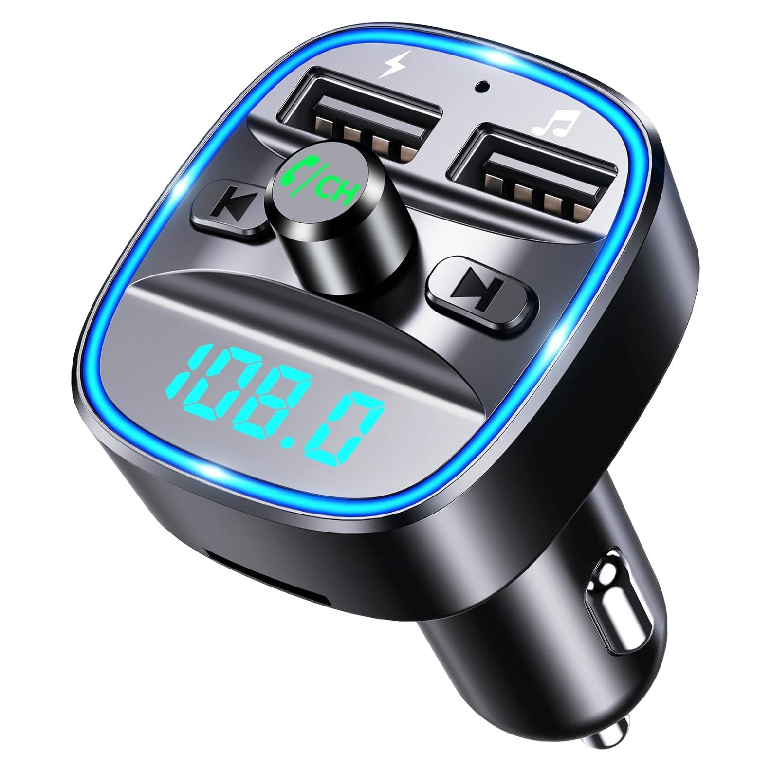 Transmisor FM Bluetooth COMSOON T25 con 2 Puertos USB y Manos Libres