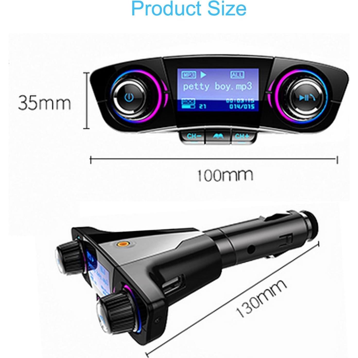 Transmisor FM Bluetooth JINSERTA E3181FM con Carga USB y Manos Libres
