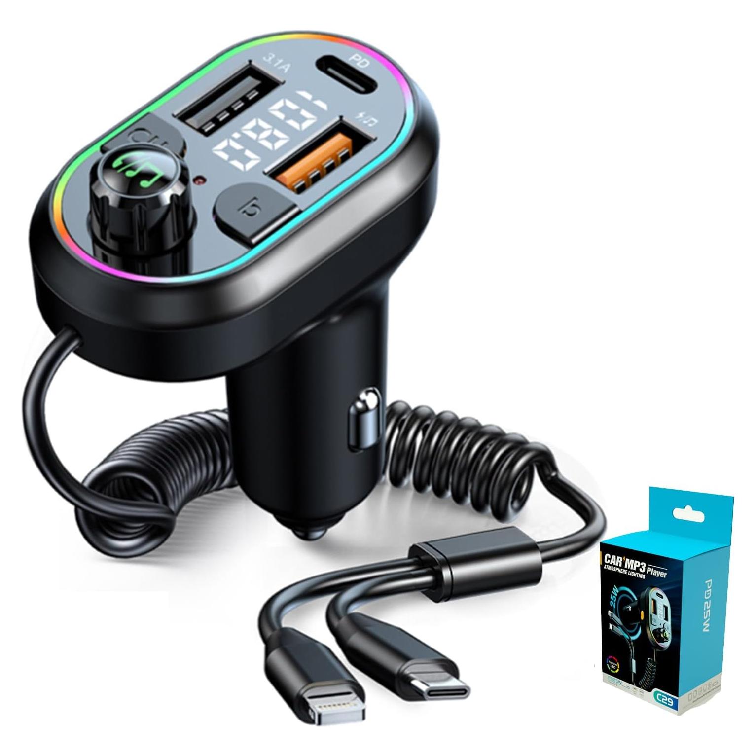 Transmisor FM Bluetooth EAHOSUCC C29 con Carga Rápida 25W