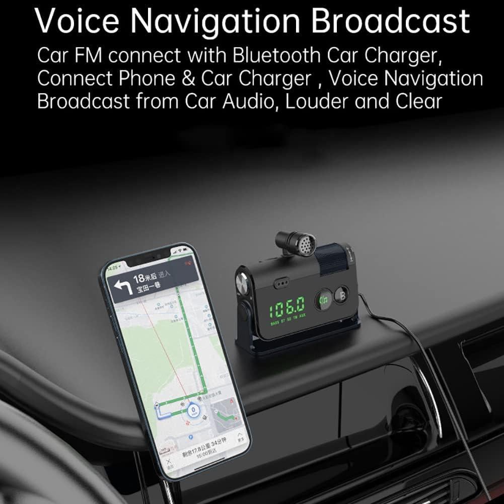 Transmisor Bluetooth para Coche WYYHAA con Carga Rápida 18W