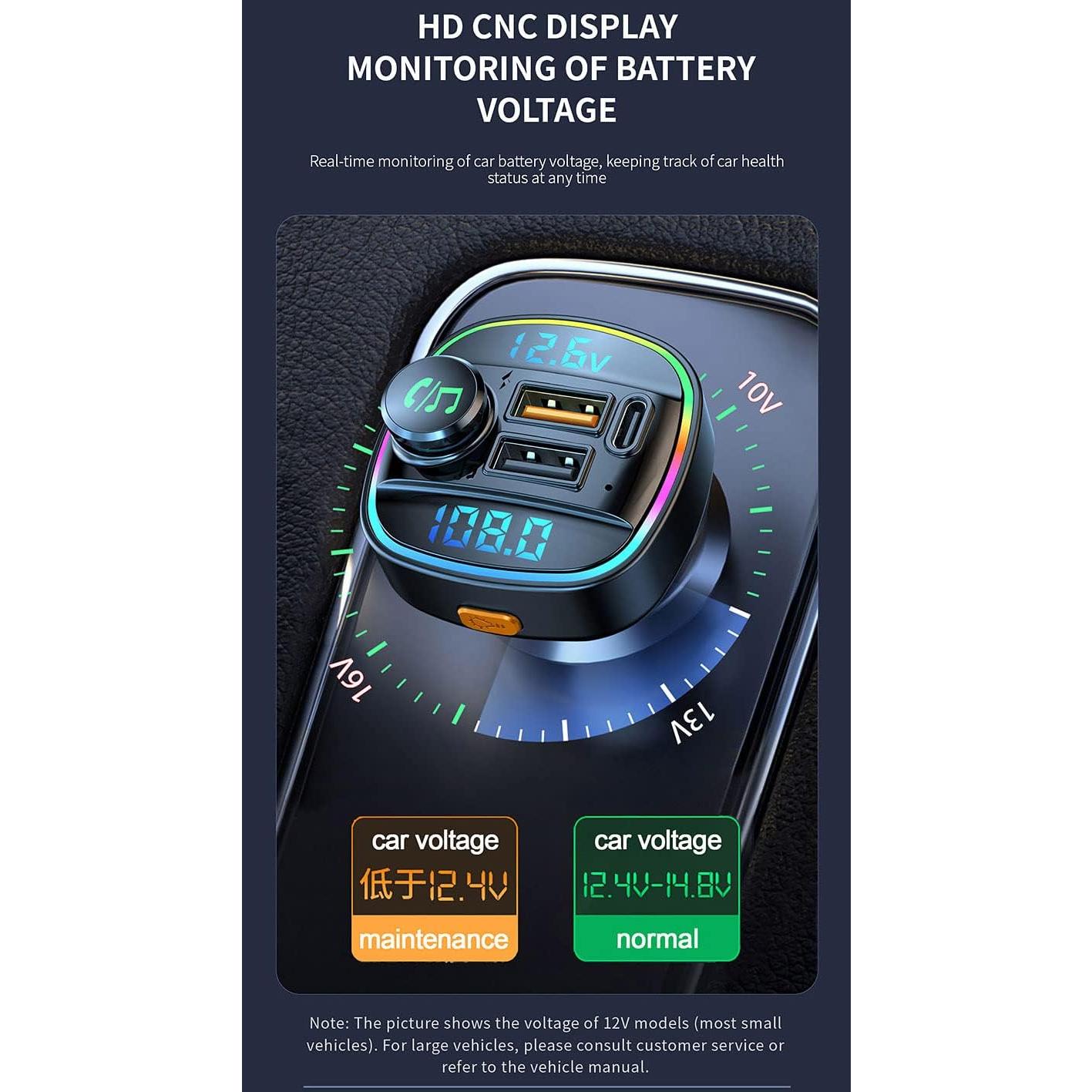 Transmisor FM Bluetooth OHITEC C22 con Cargador Rápido 20W