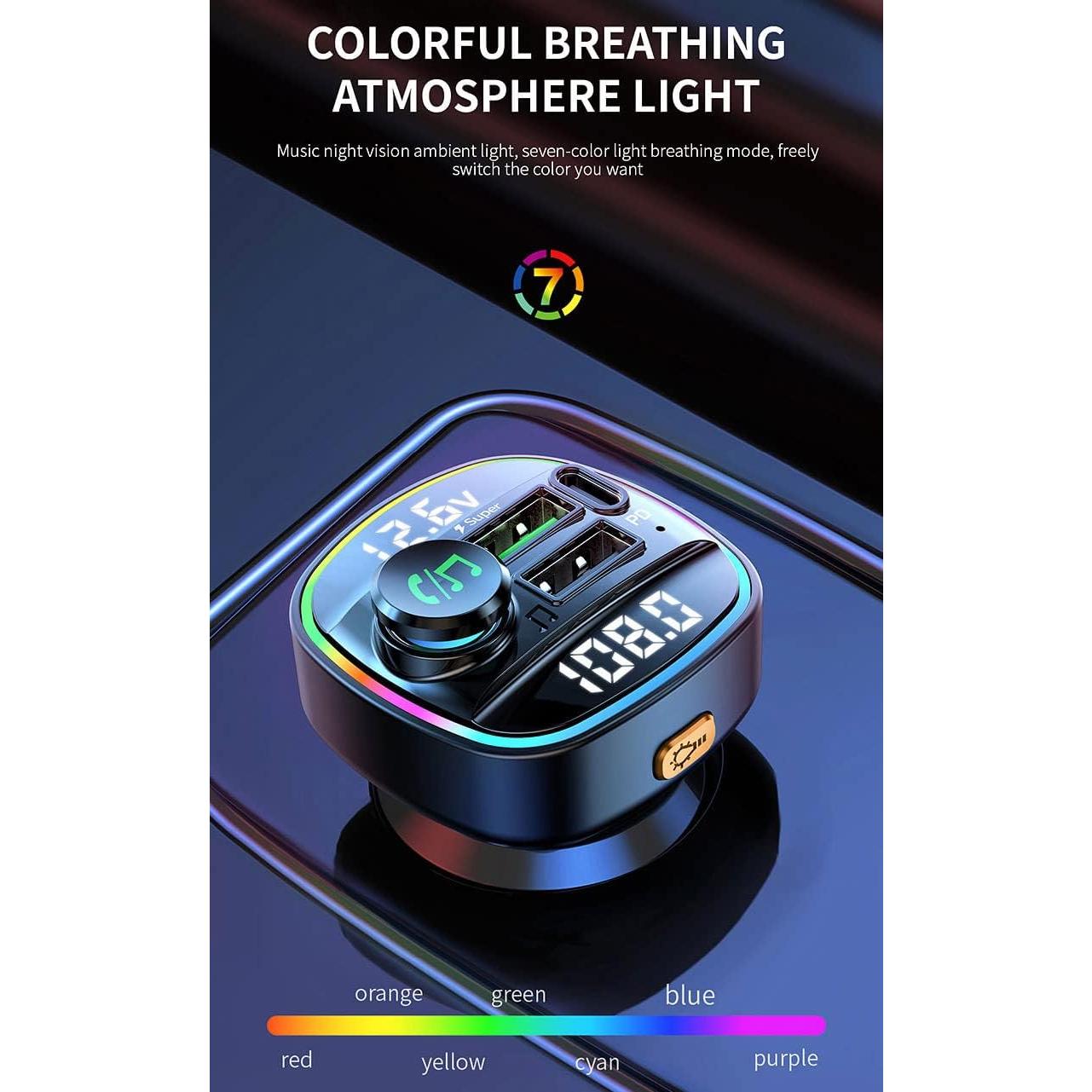 Transmisor FM Bluetooth OHITEC C22 con Cargador Rápido 20W