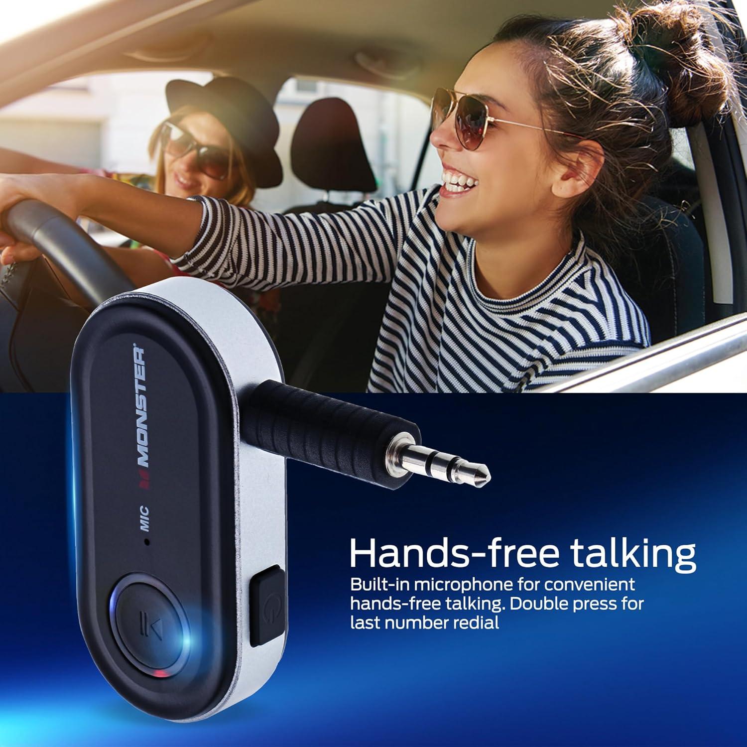 Receptor de Audio Bluetooth Monster WBA9-1008-BLK, 3.5mm, Manos Libres