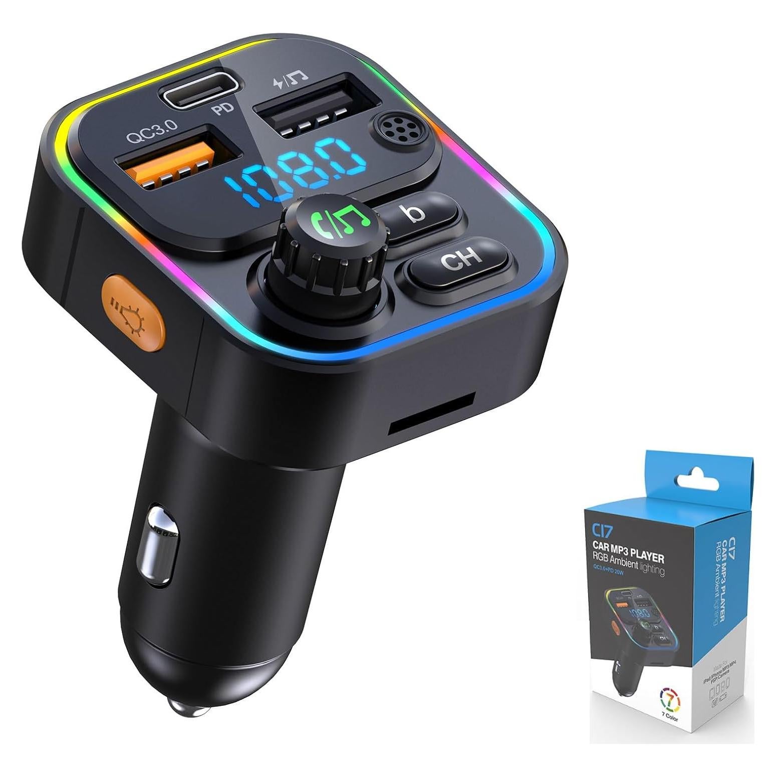 Transmisor FM Bluetooth EAHOSUCC C17 Cargador Rápido 22.5W