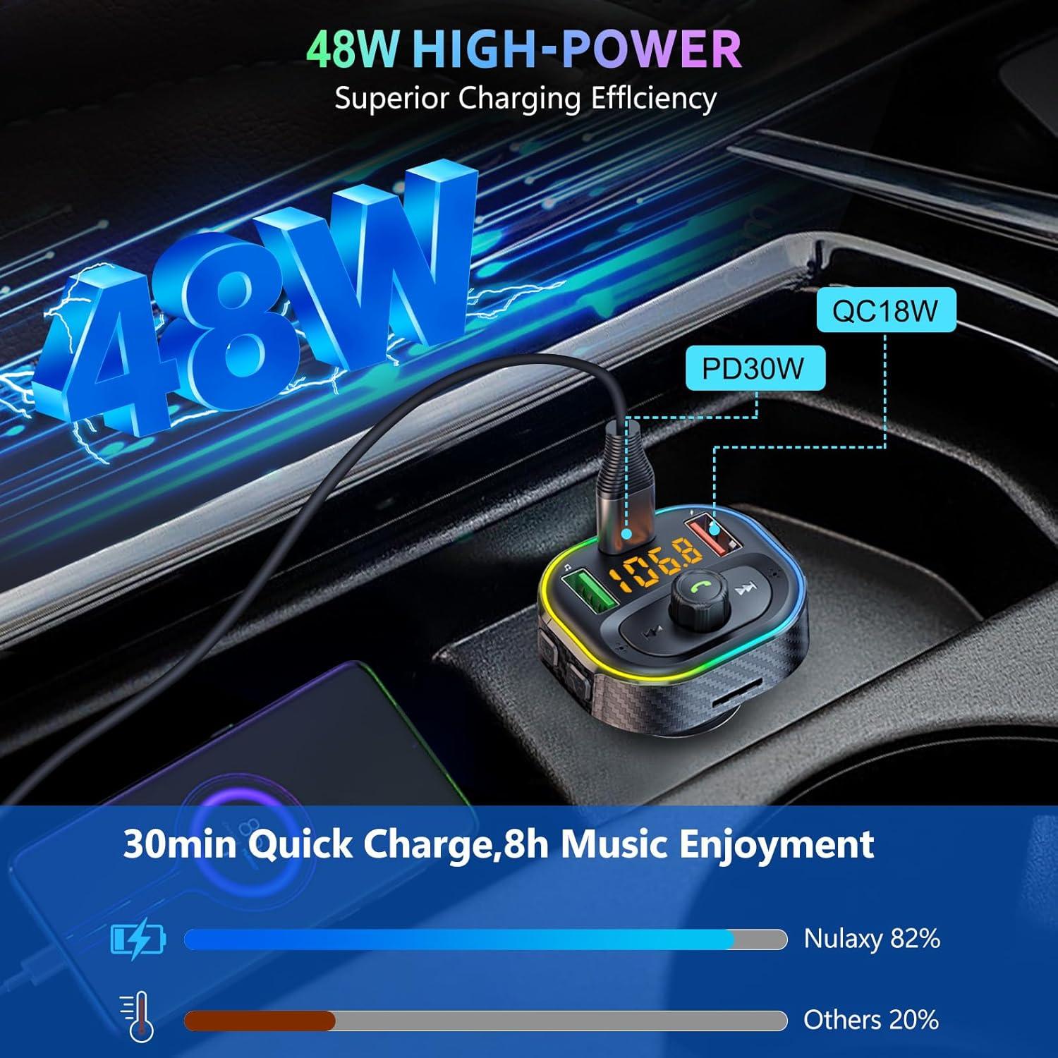 Adaptador de Coche Bluetooth SETHDA T86 FM Transmitter 48W