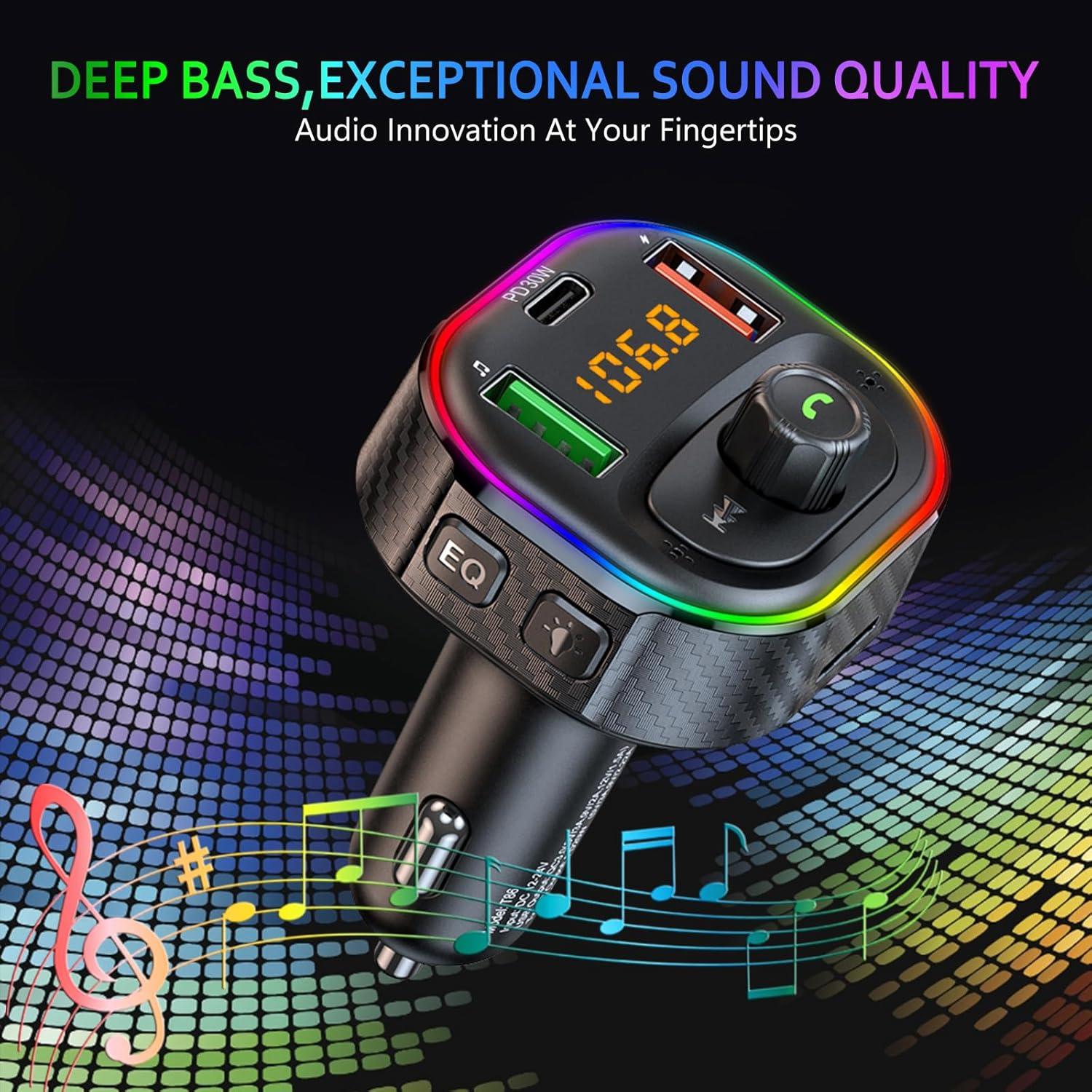 Adaptador de Coche Bluetooth SETHDA T86 FM Transmitter 48W