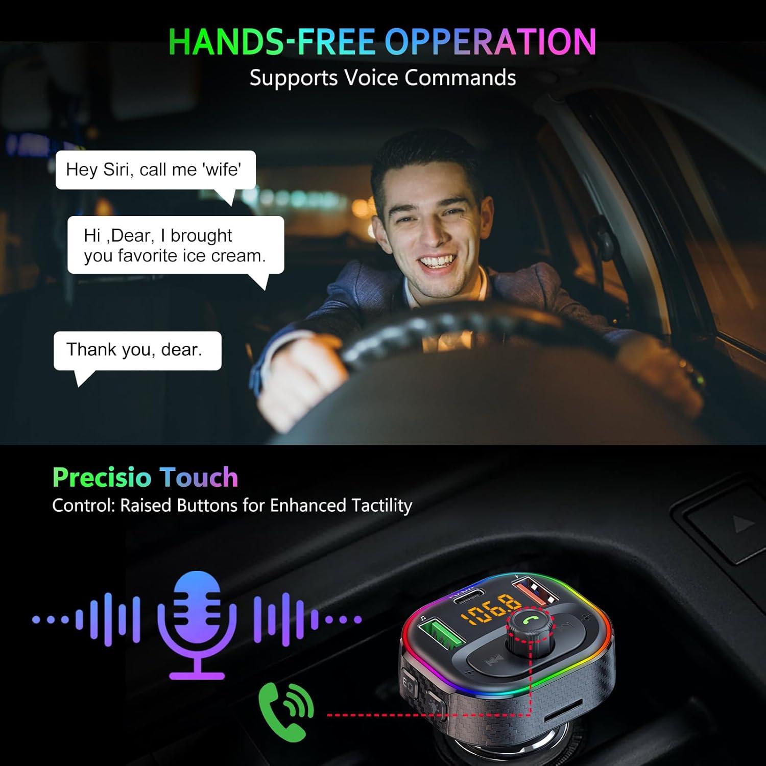 Adaptador de Coche Bluetooth SETHDA T86 FM Transmitter 48W