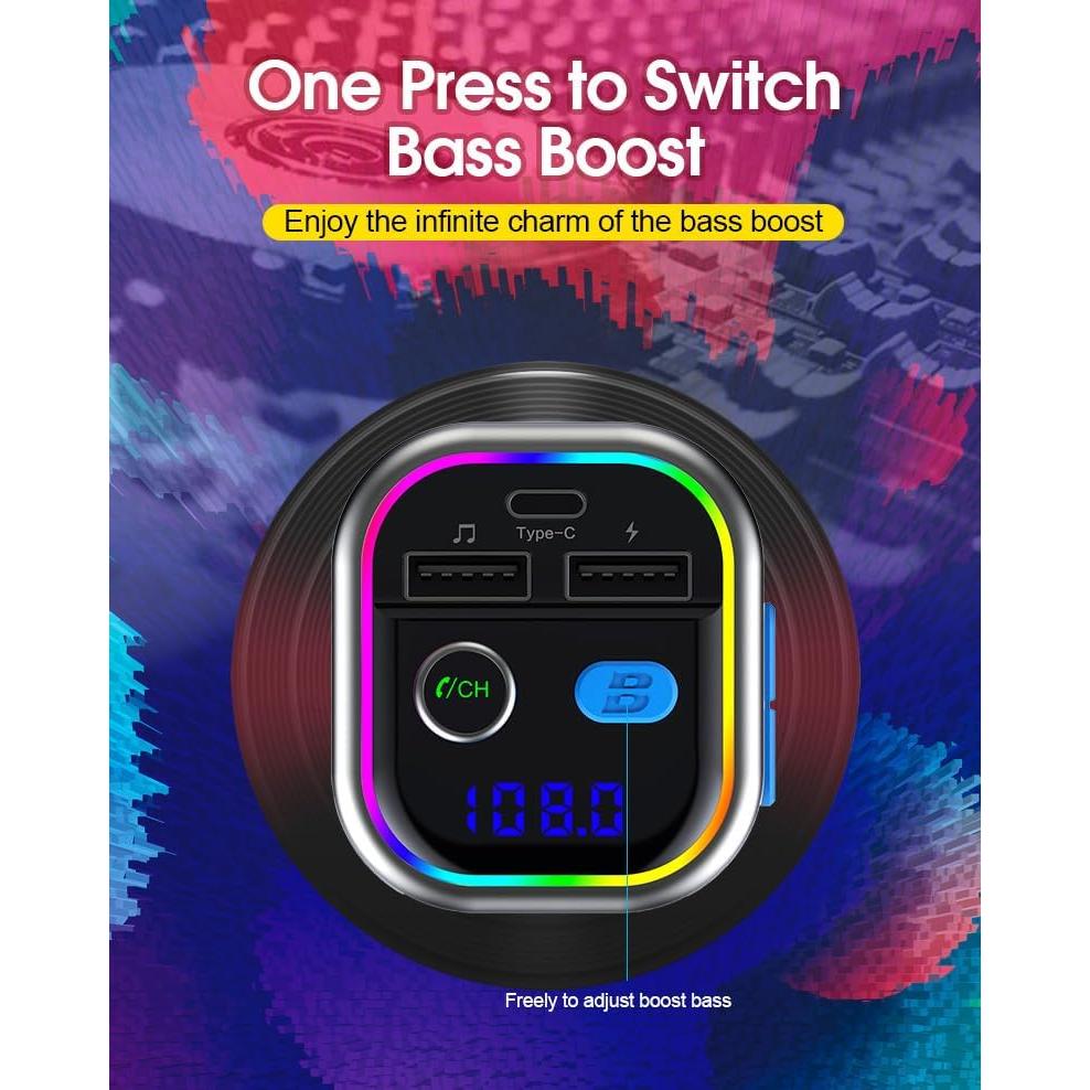 Adaptador Bluetooth para Coche LAIMICAERIN FM con Cargador 36W