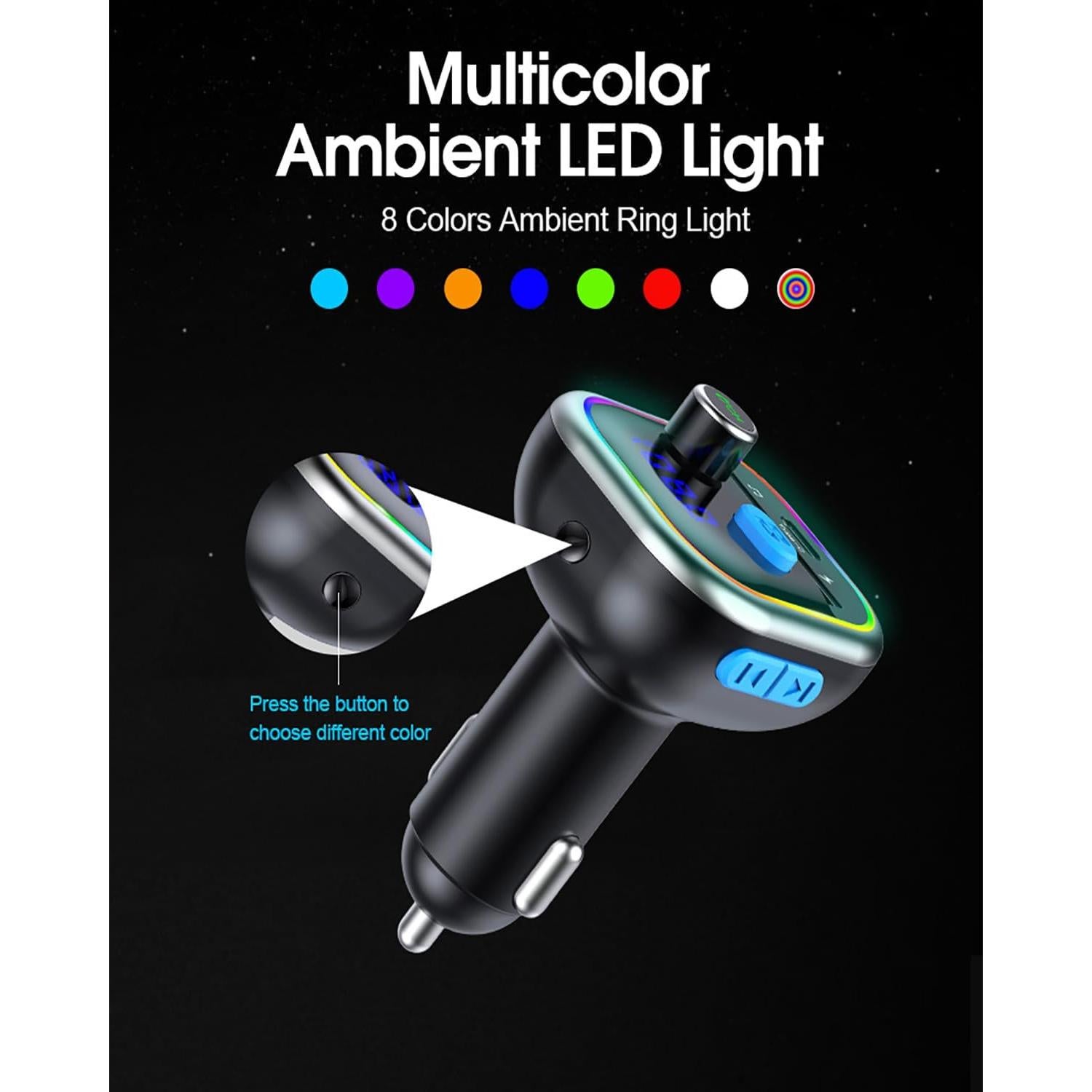 Adaptador Bluetooth para Coche LAIMICAERIN FM con Cargador 36W