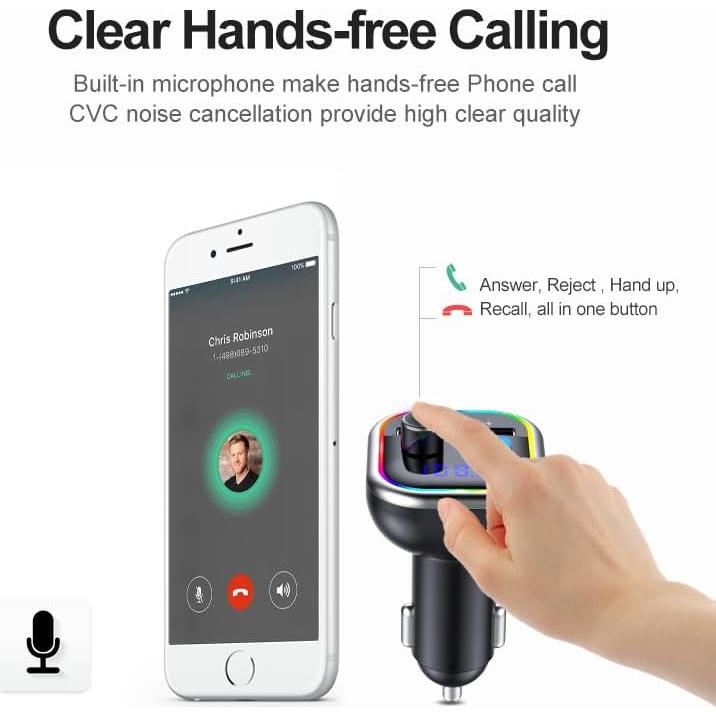 Adaptador Bluetooth para Coche LAIMICAERIN FM con Cargador 36W