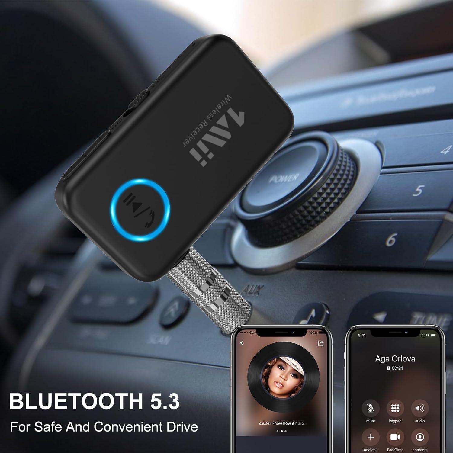 Receptor Bluetooth 1Mii ML100 para Auto y Casa, 16H Batería
