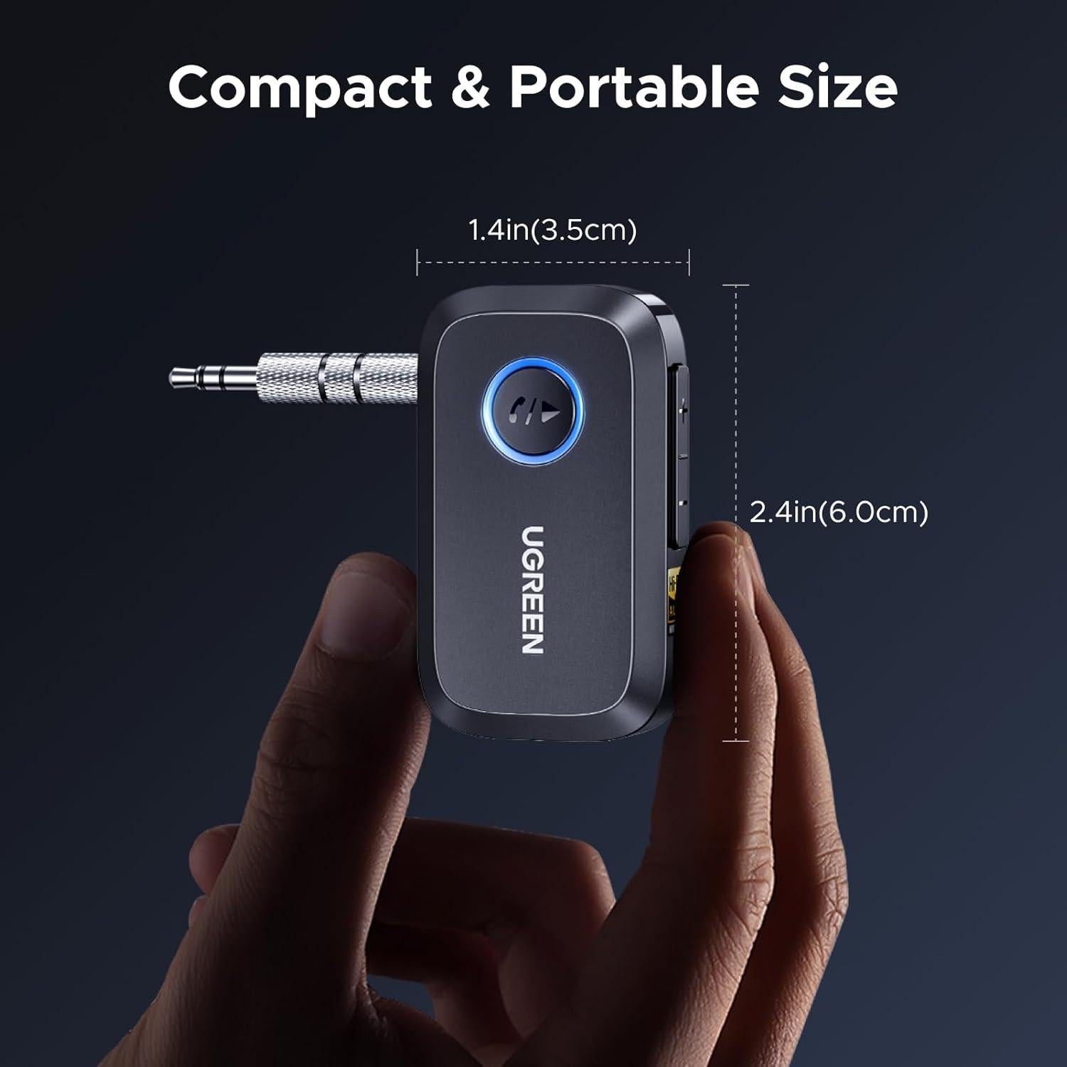 Receptor Bluetooth 6.0 UGREEN con LDAC y 17H de batería