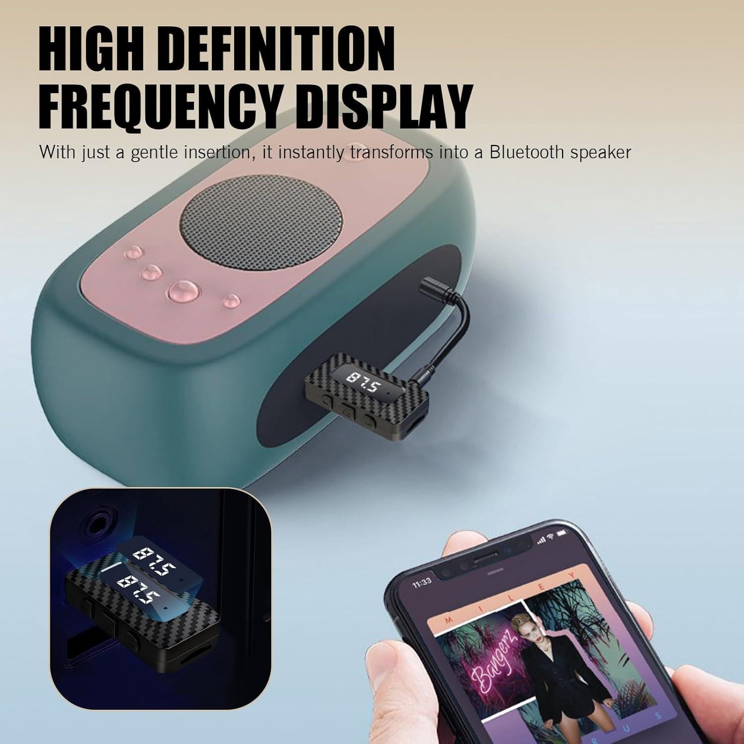 Receptor Bluetooth 5.3 Shakas para coche con AUX y FM