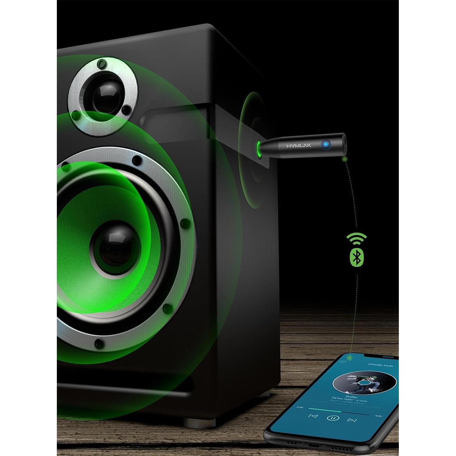 Adaptador Aux Bluetooth 5.3 HVMLAK para Coche y Hogar