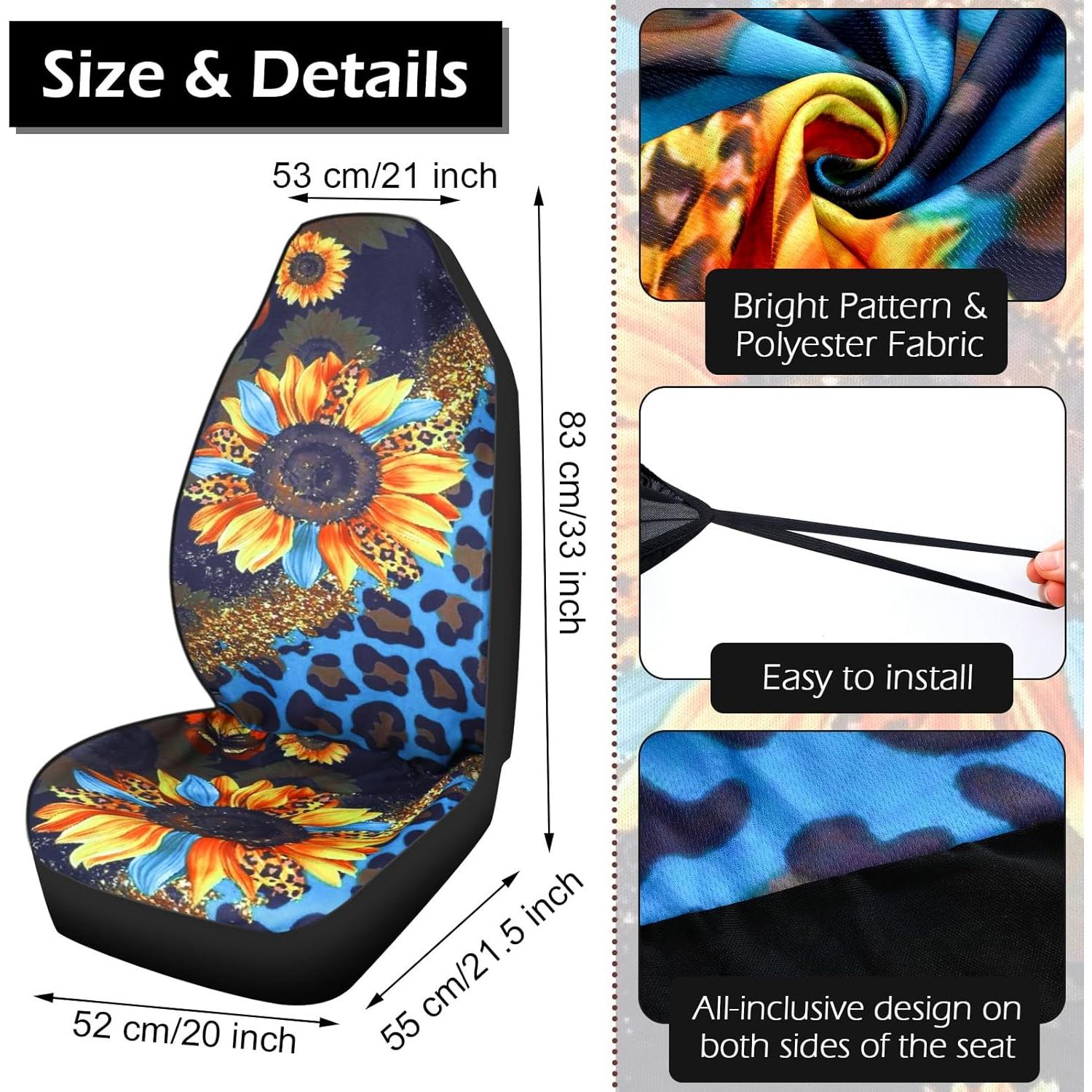 Juego Completo de Accesorios de Coche Frienda 13 Pcs Estampado Leopardo