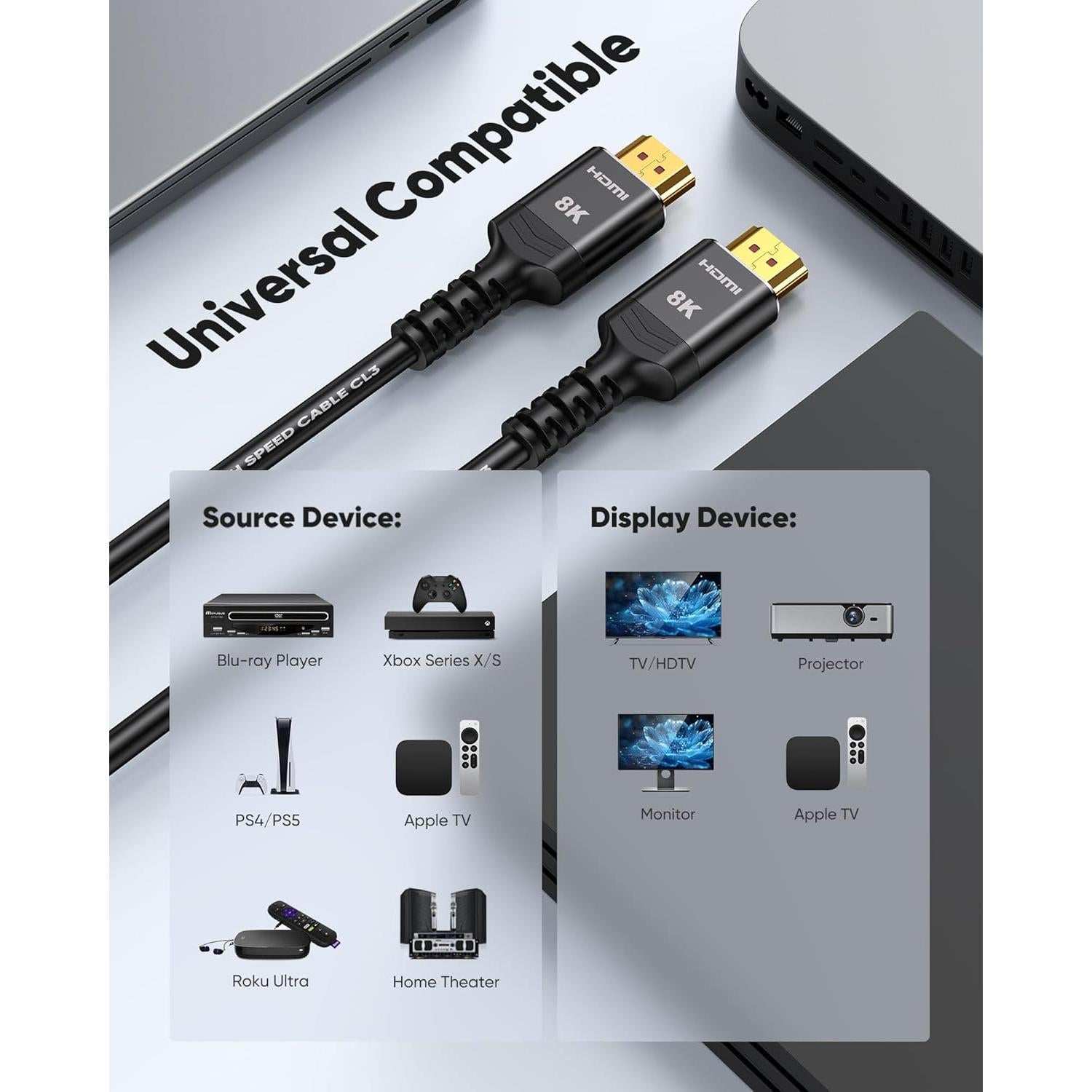 Cable HDMI Highwings 15 pies 8K 4K Ultra Alta Velocidad