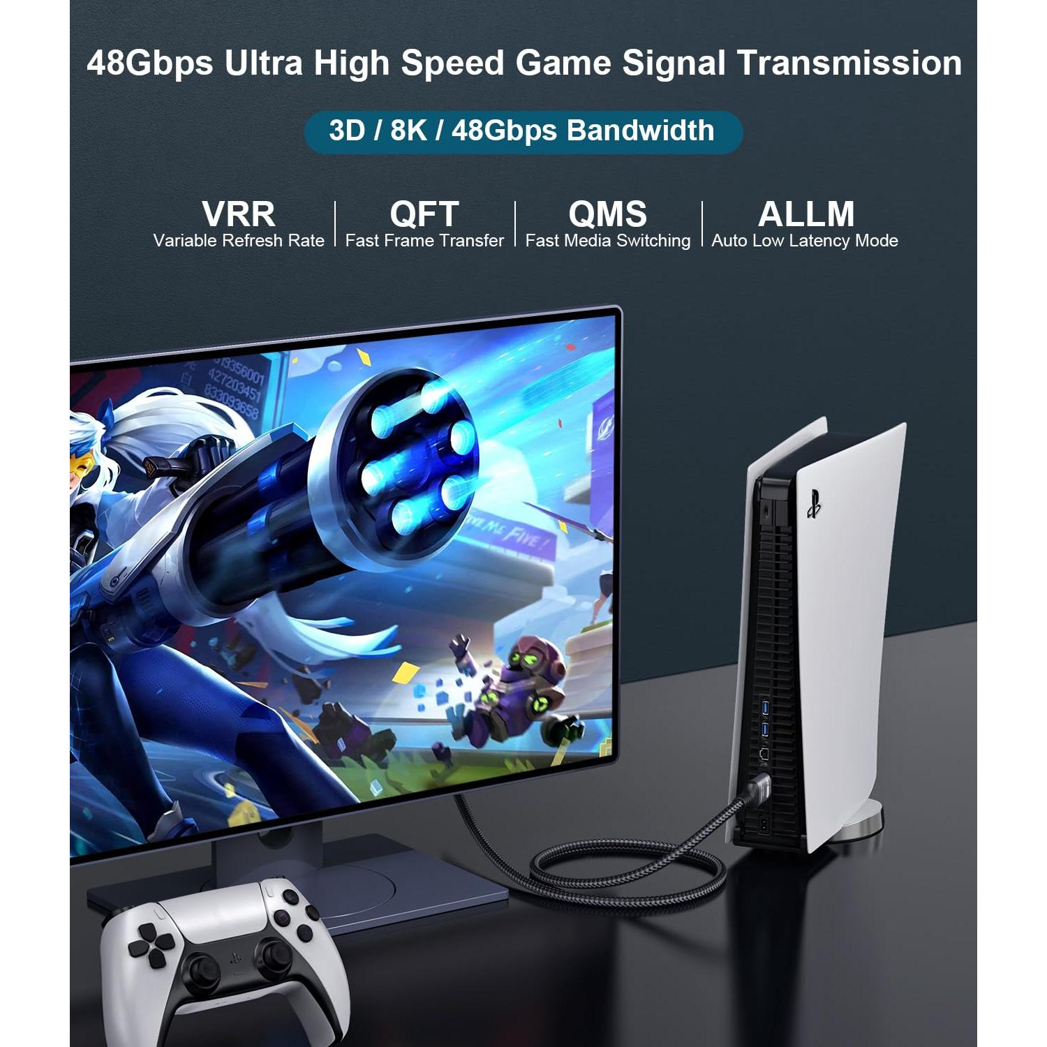 Cable HDMI 2.1 Adauxter 3M Ultra Alta Velocidad 48Gbps