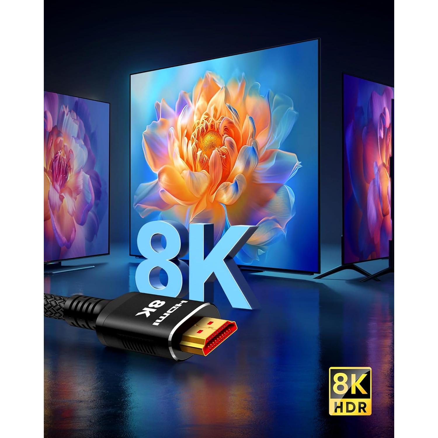 Cable HDMI 2.1 Snowkids 3.05m Ultra Alta Velocidad 48Gbps