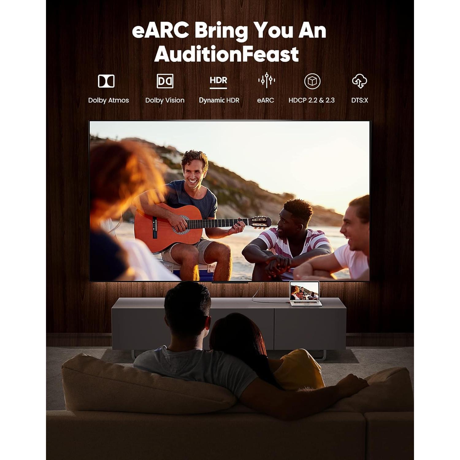 Cable HDMI 2.1 Highwings 8K 2M Trenzado Ultra Alta Velocidad