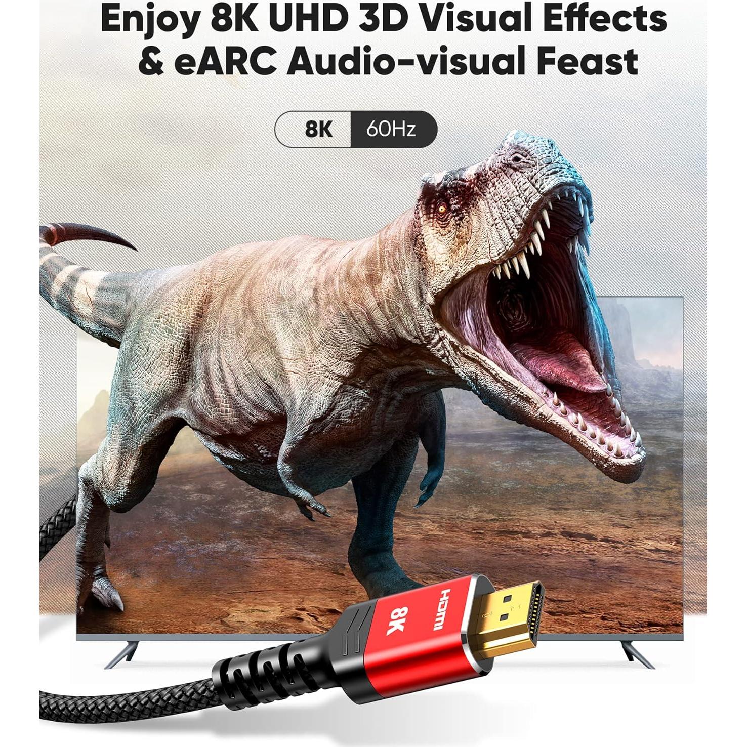 Cable HDMI 2.1 Highwings 8K 2M Trenzado Ultra Alta Velocidad